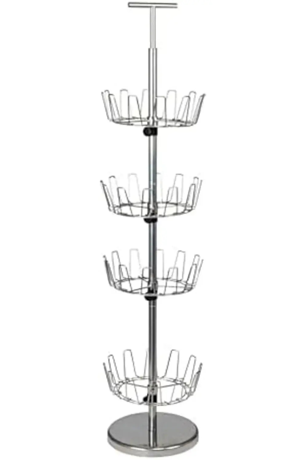 trendyvision Döner Dört Katlı Ayakkabı Ağacı, Gümüş Kaplama buyfl