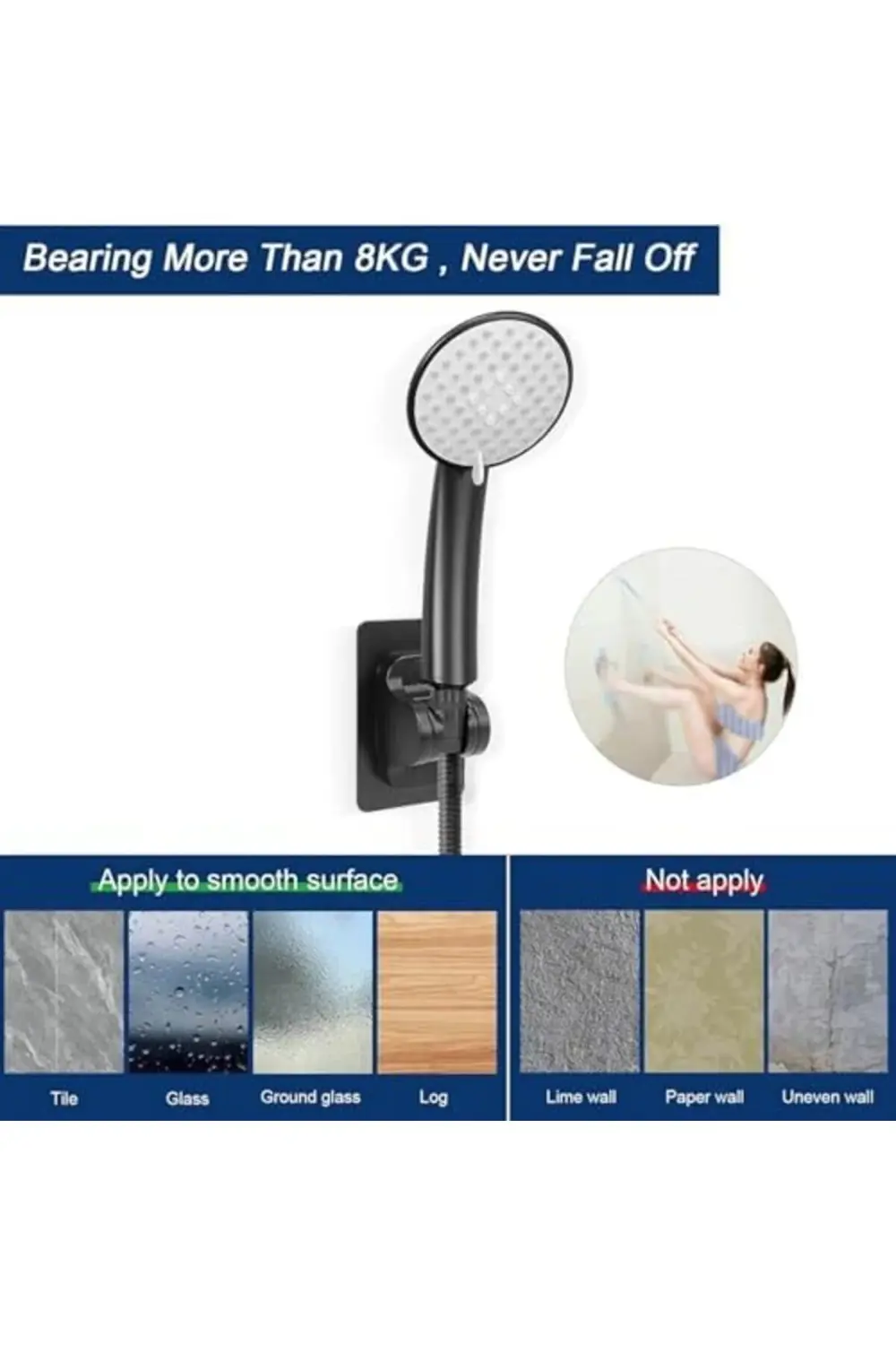 trendyvision Duş Başlığı Tutacağı, 2 Adet Ayarlanabilir Banyo Duş