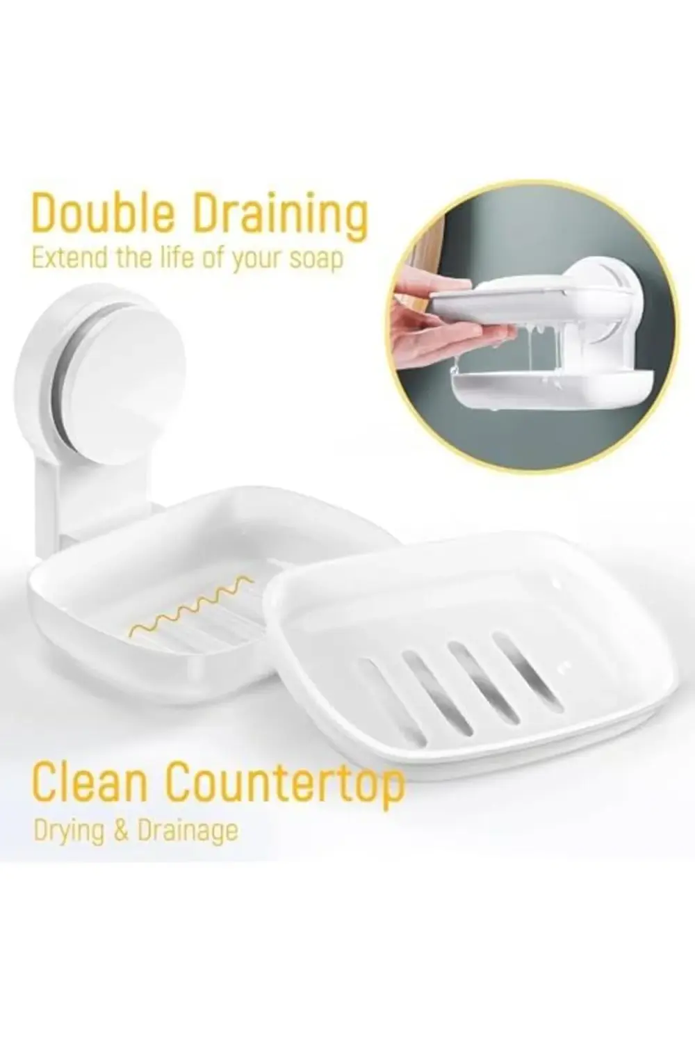 trendyvision Duş Duvarı Sabunluk, Delme Gerektirmeyen Tasarım ile