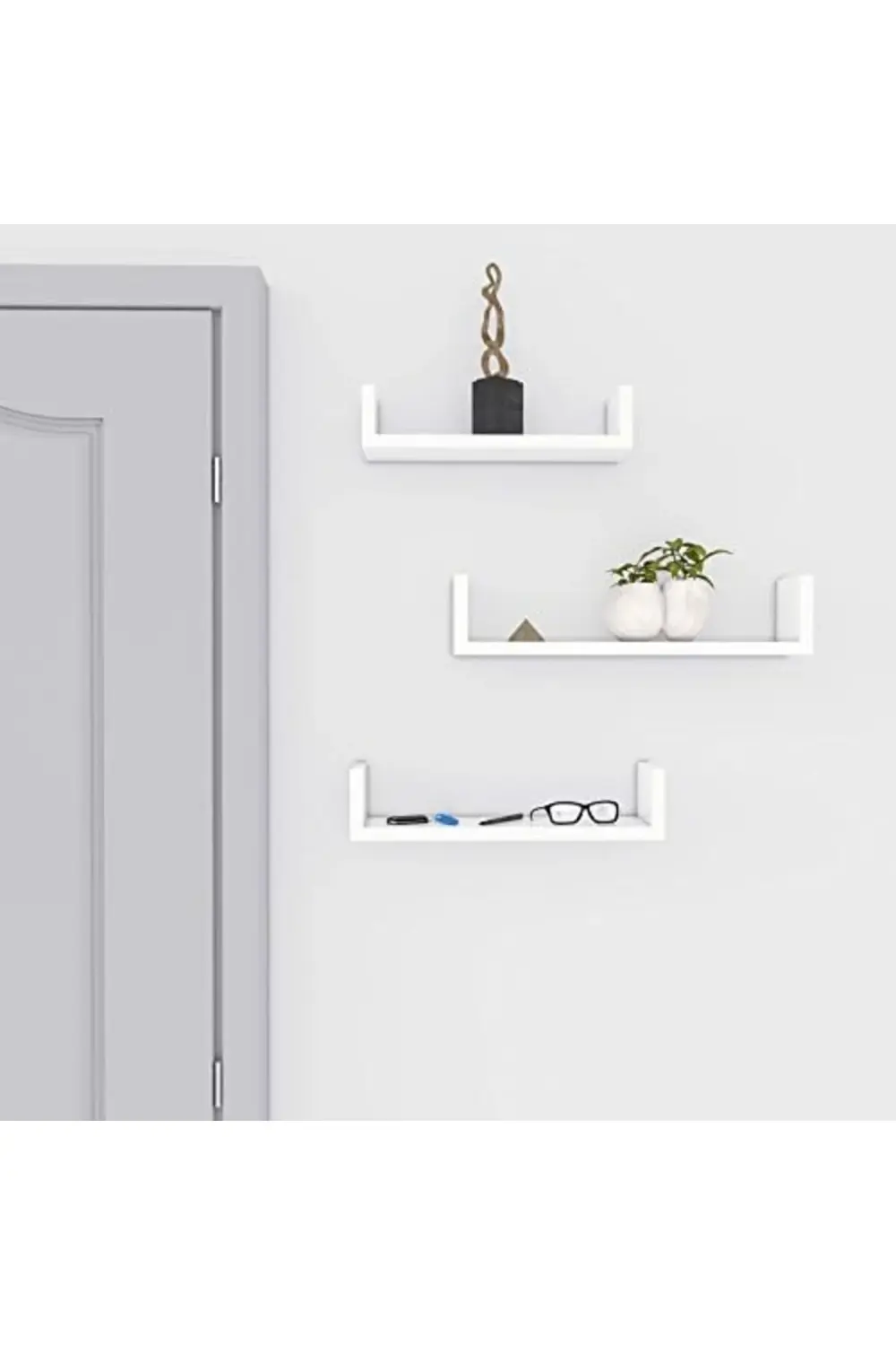 trendyvision Duvar Rafları, 3'Lü Set, U Şeklinde Yüzer Raflar, Ço