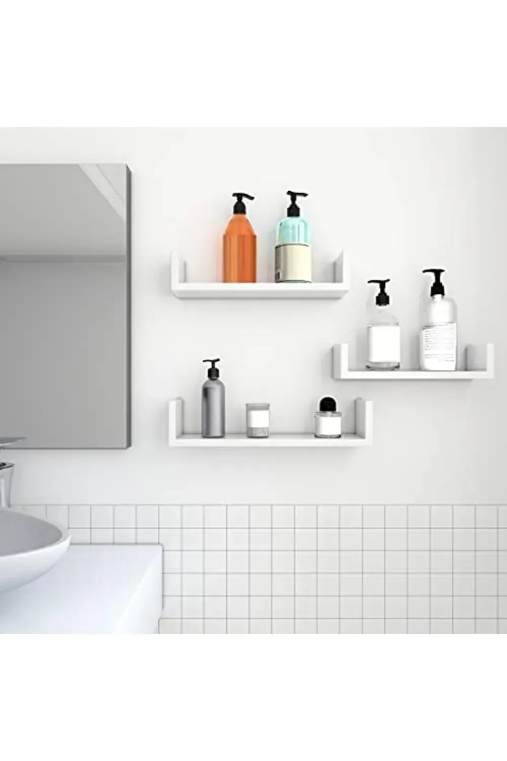 trendyvision Duvar Rafları, 3'Lü Set, U Şeklinde Yüzer Raflar, Ço