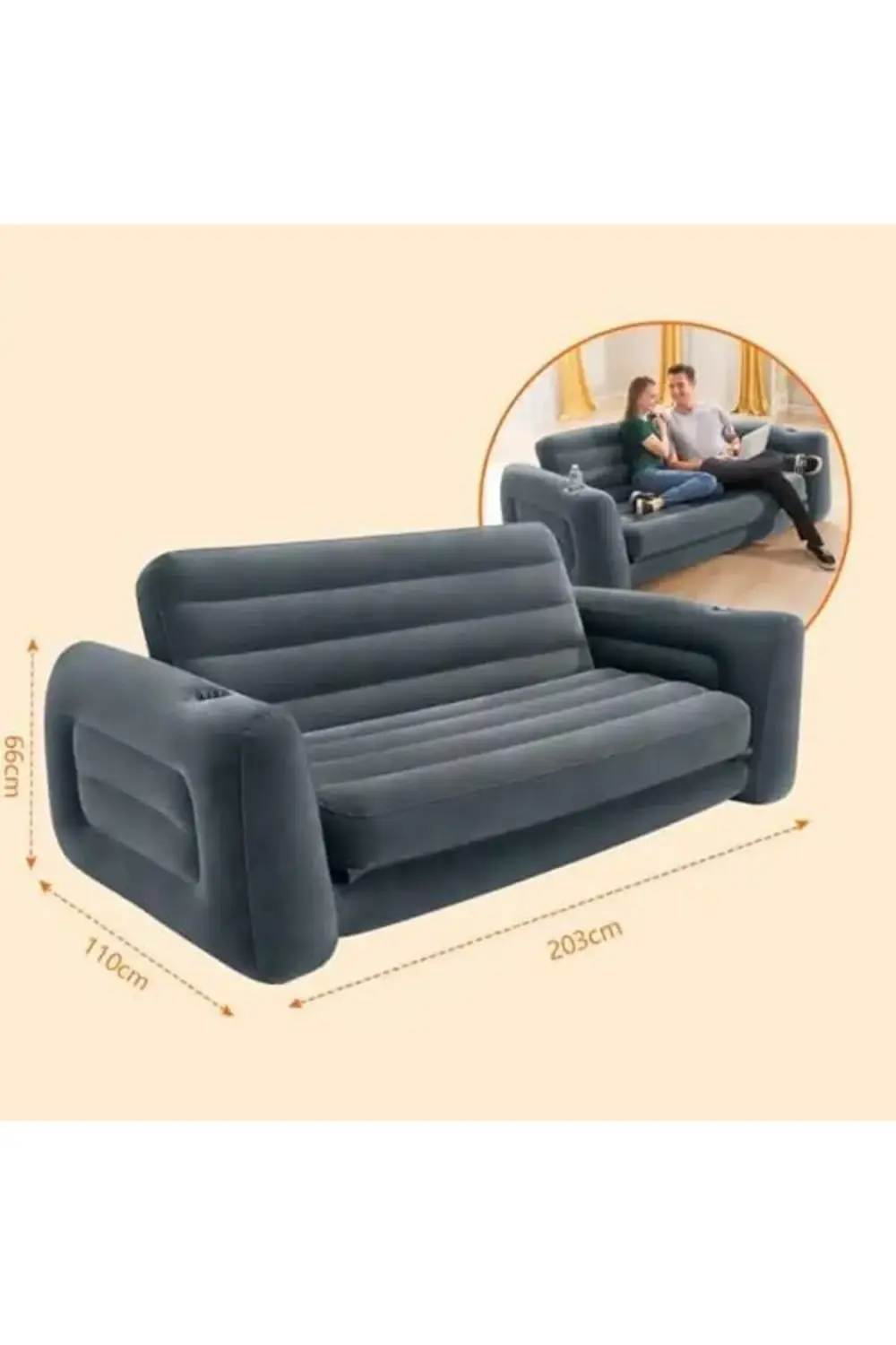 trendyvision EFSANE KAMP - Yatak Olabilen Şişme Koltuk - Pompa He