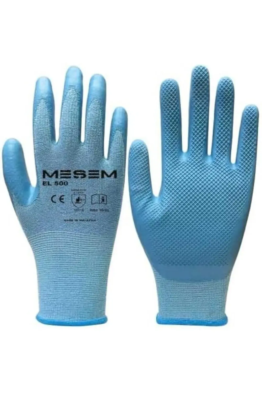 trendyvision El500 İş Eldiveni, Gri, Pamuk-Polyester, XL Beden, D