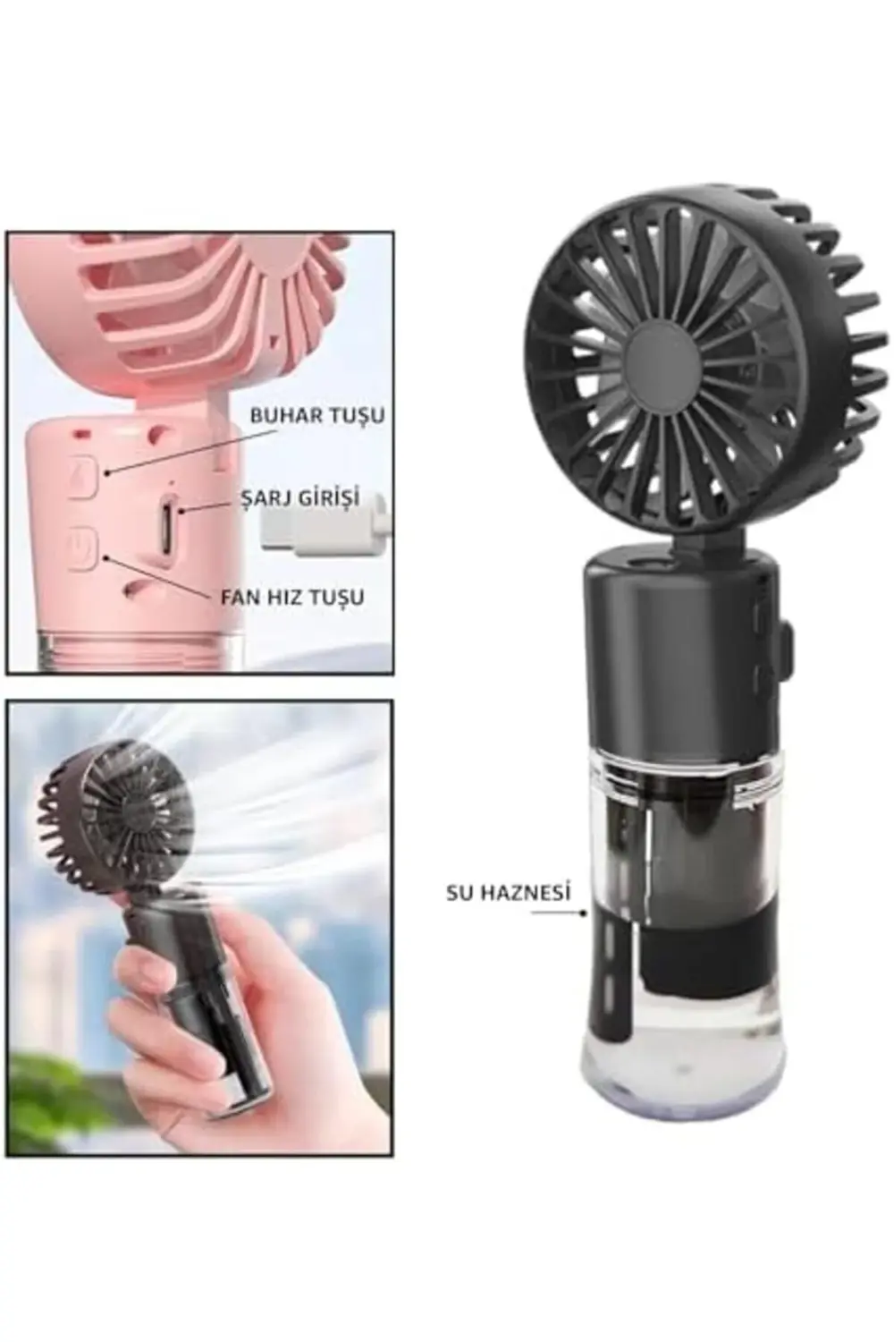 trendyvision Elle Tutulabilir Taşınabilir Buharlı Vantilatör Mini