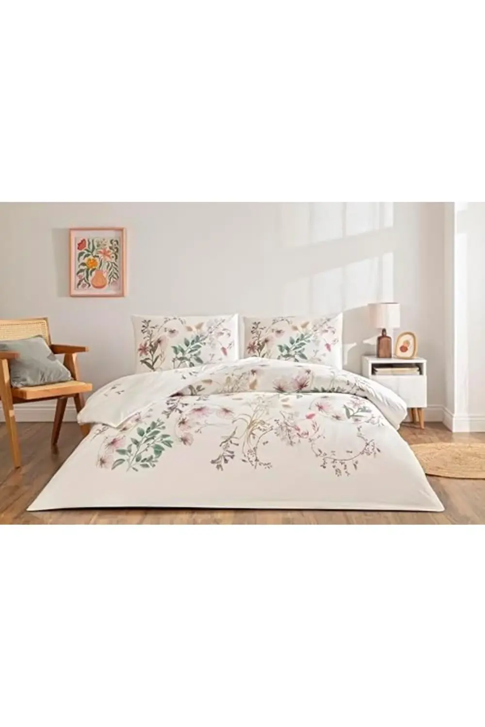 trendyvision Elowen Standart Pamuk Nevresim Takımı, Yeşil, Tek Ki