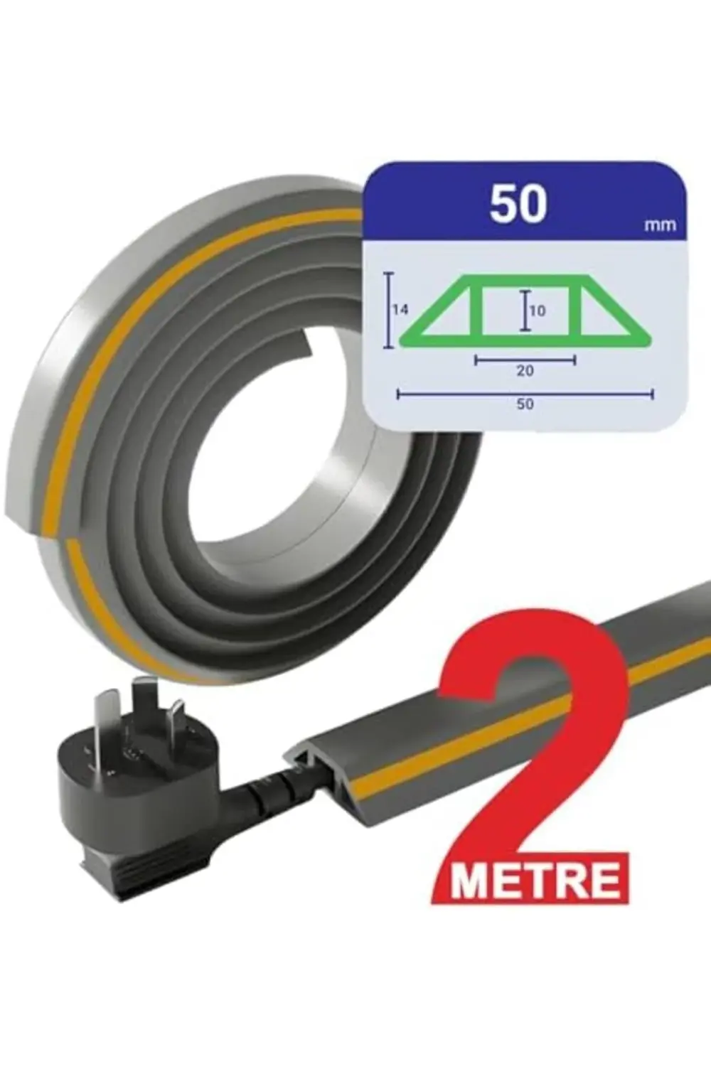 trendyvision Esnek Kablo Kanalı Şeritli Gri/GT-KK09 buyflicker 39