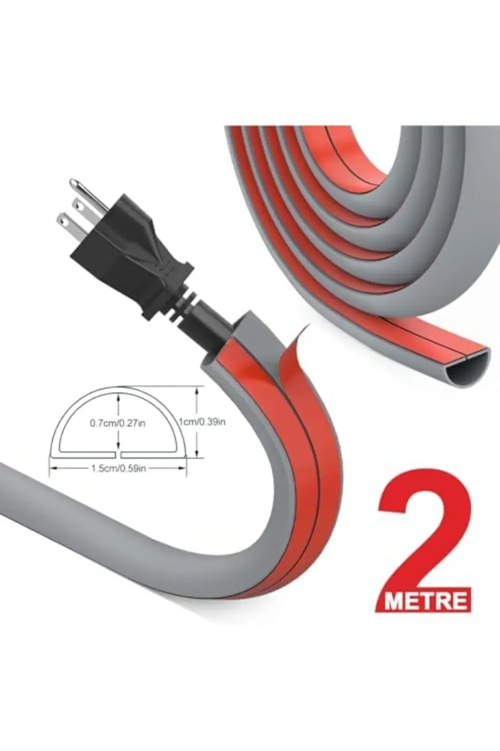 trendyvision Esnek Kablo Kanalı Şeritli Gri/GT-KK10 buyflicker 39