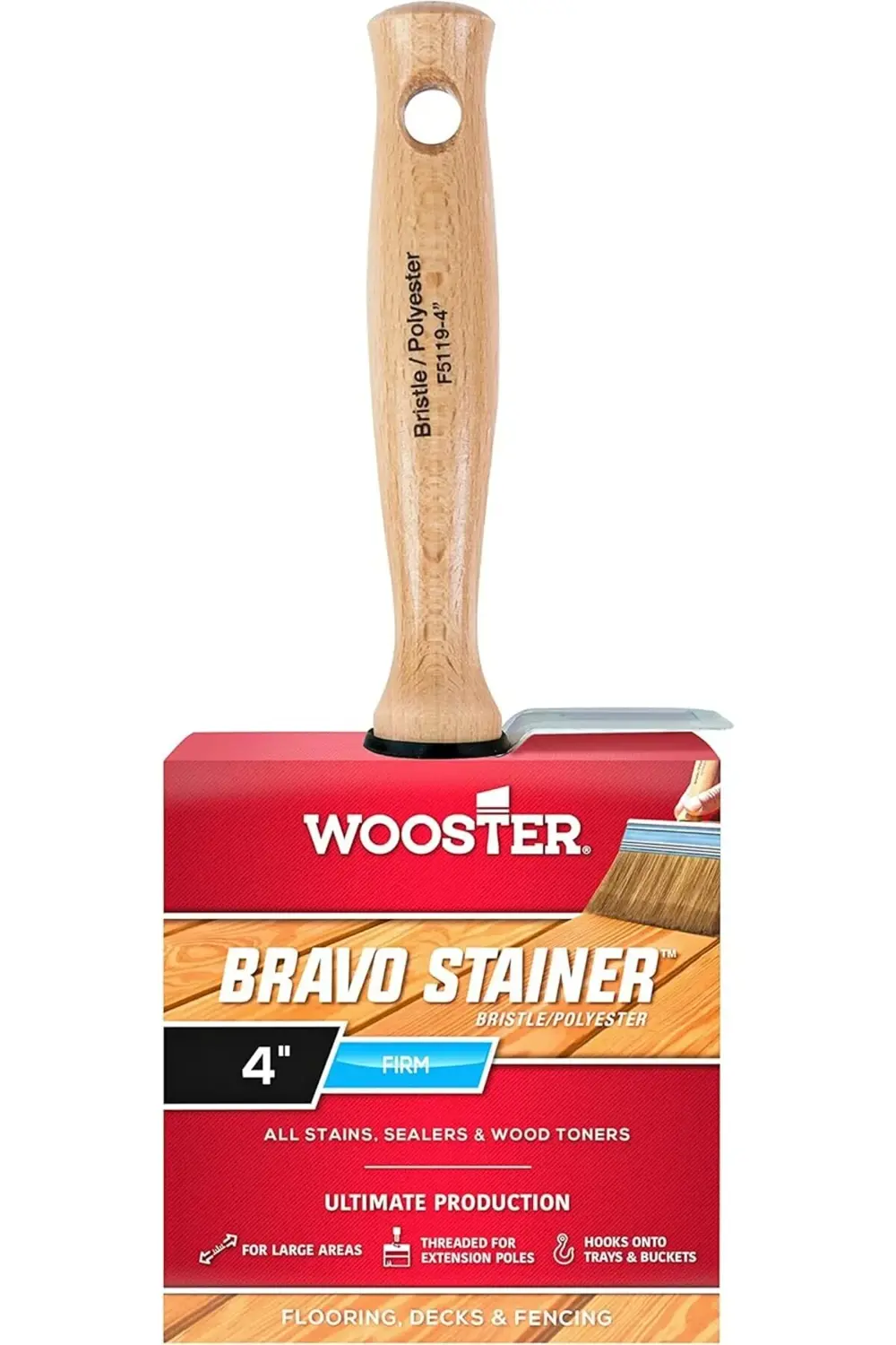 trendyvision F5119-4 Bravo Stainer Kıl/Polyester Leke Fırçası, 10