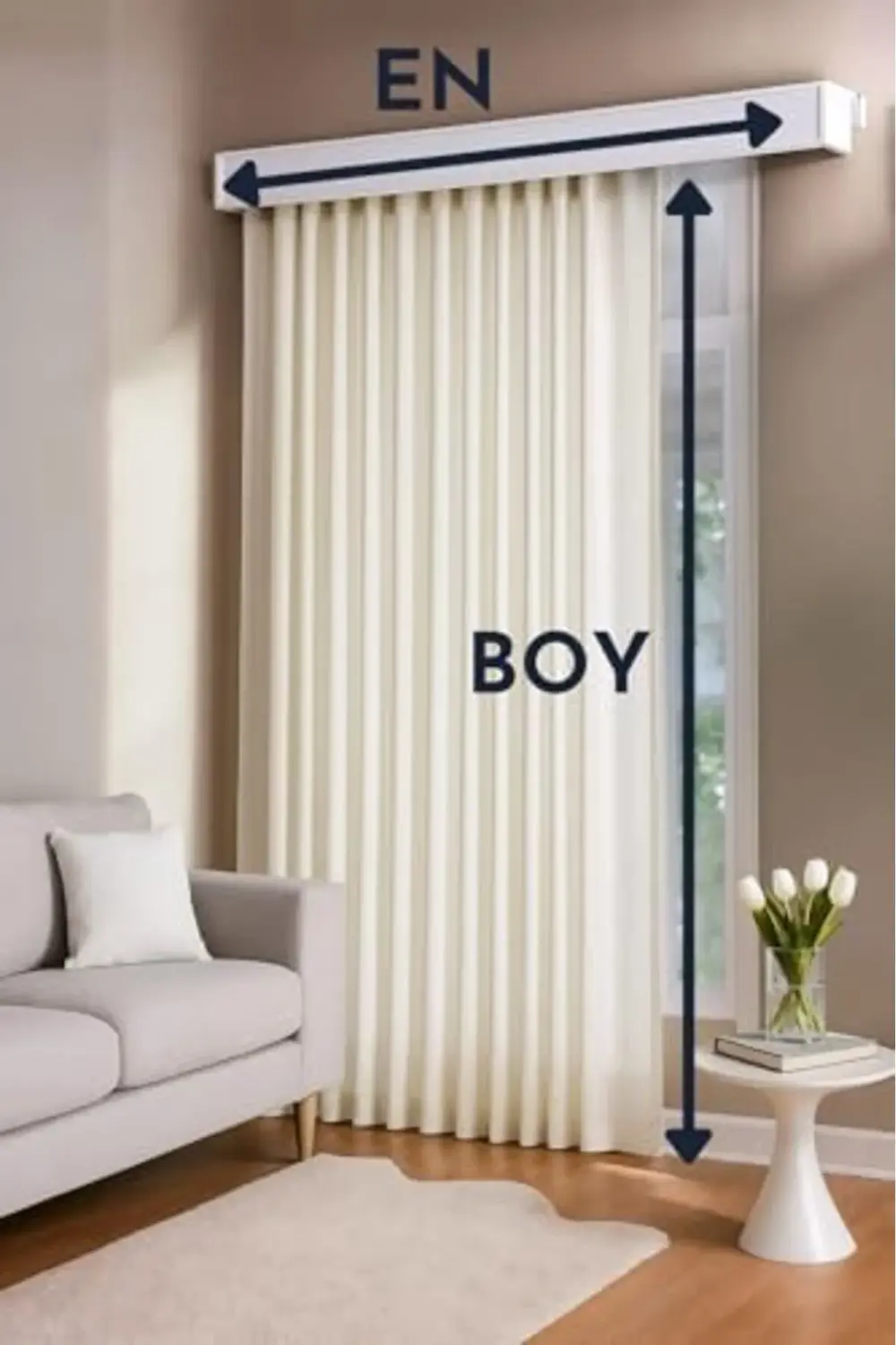 trendyvision Fabric SATEN Ekru GÜNEŞLİK YÜKSEK KALİTELİ 200 x 200