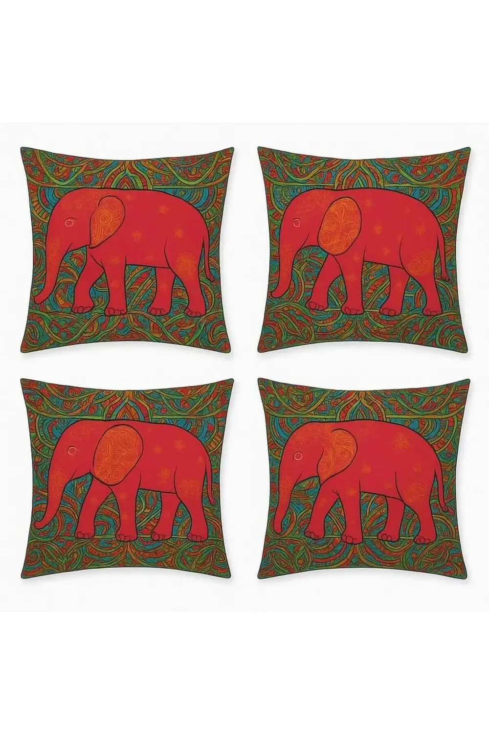 trendyvision Fil Desenli Dekoratif Kırlent Kılıfı 45x45 cm – 4’lü