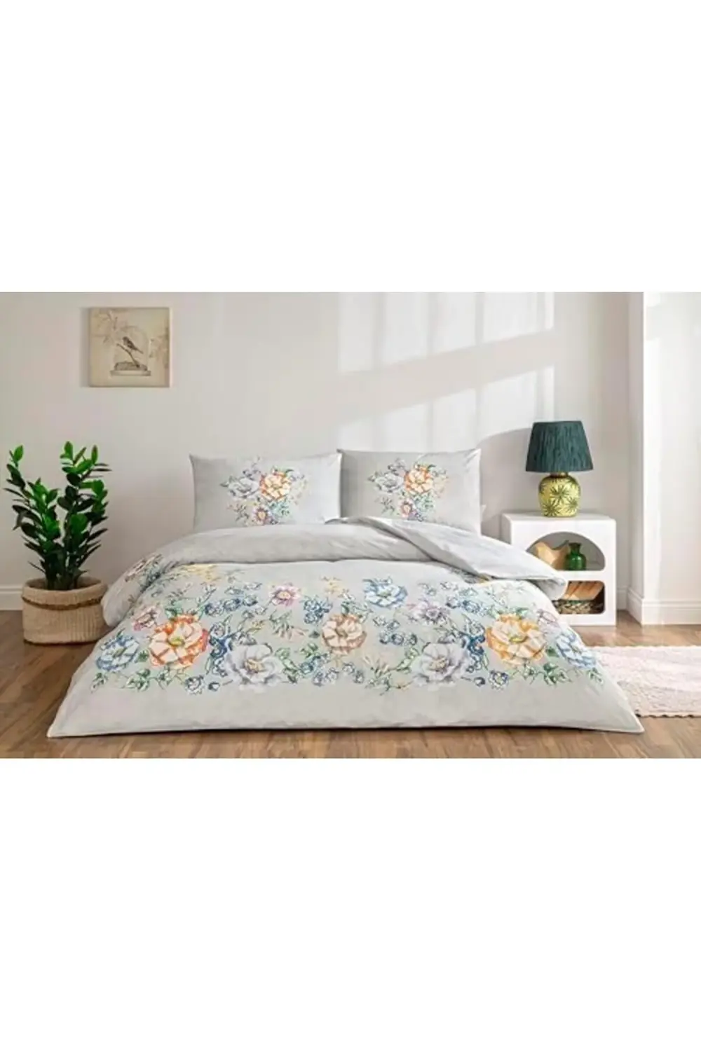 trendyvision Fiora Standart Pamuk Nevresim Takımı, Gri, Çift Kişi