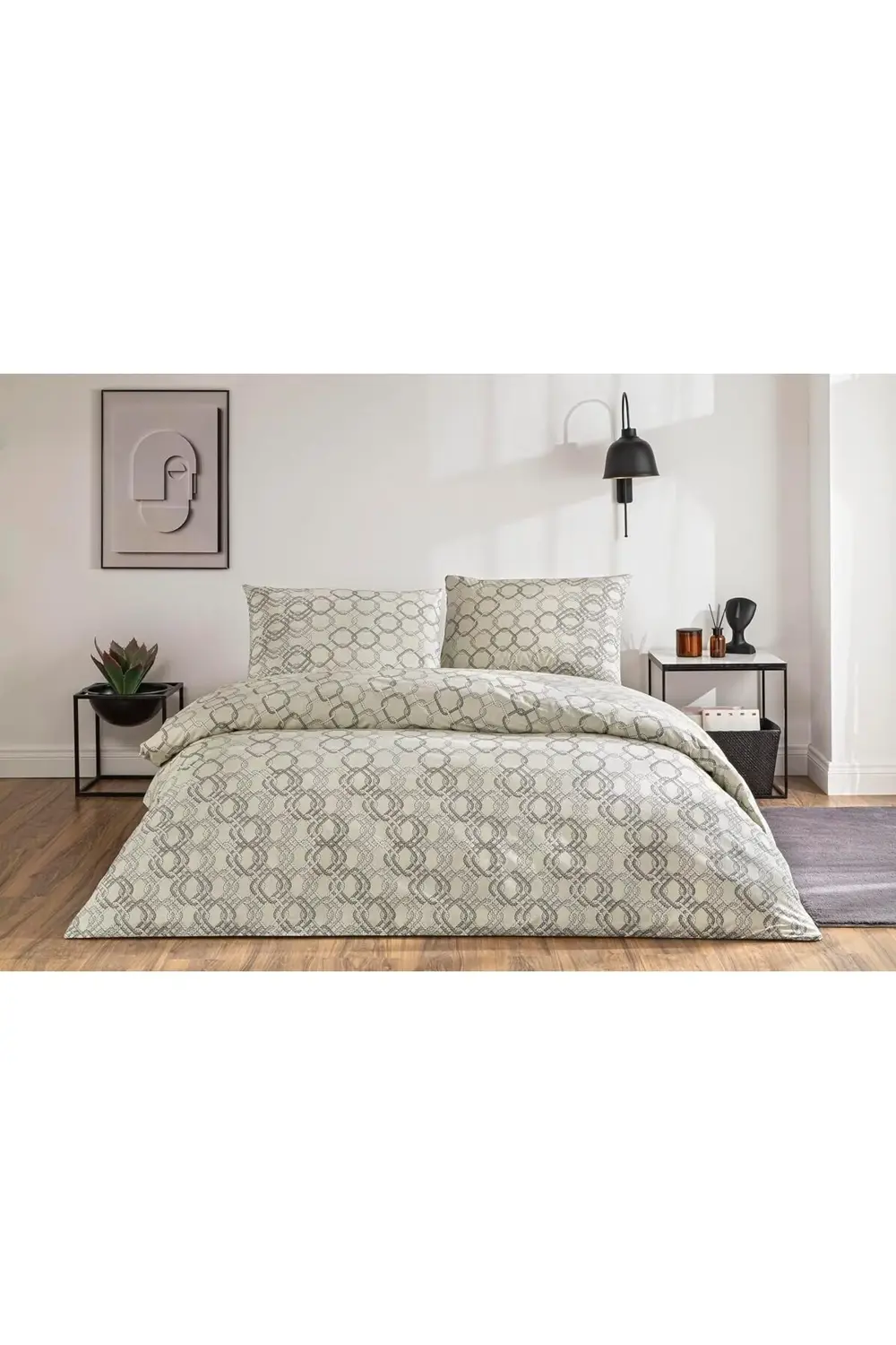 trendyvision Galen Standart Pamuk Nevresim Takımı, Gri, Çift Kişi