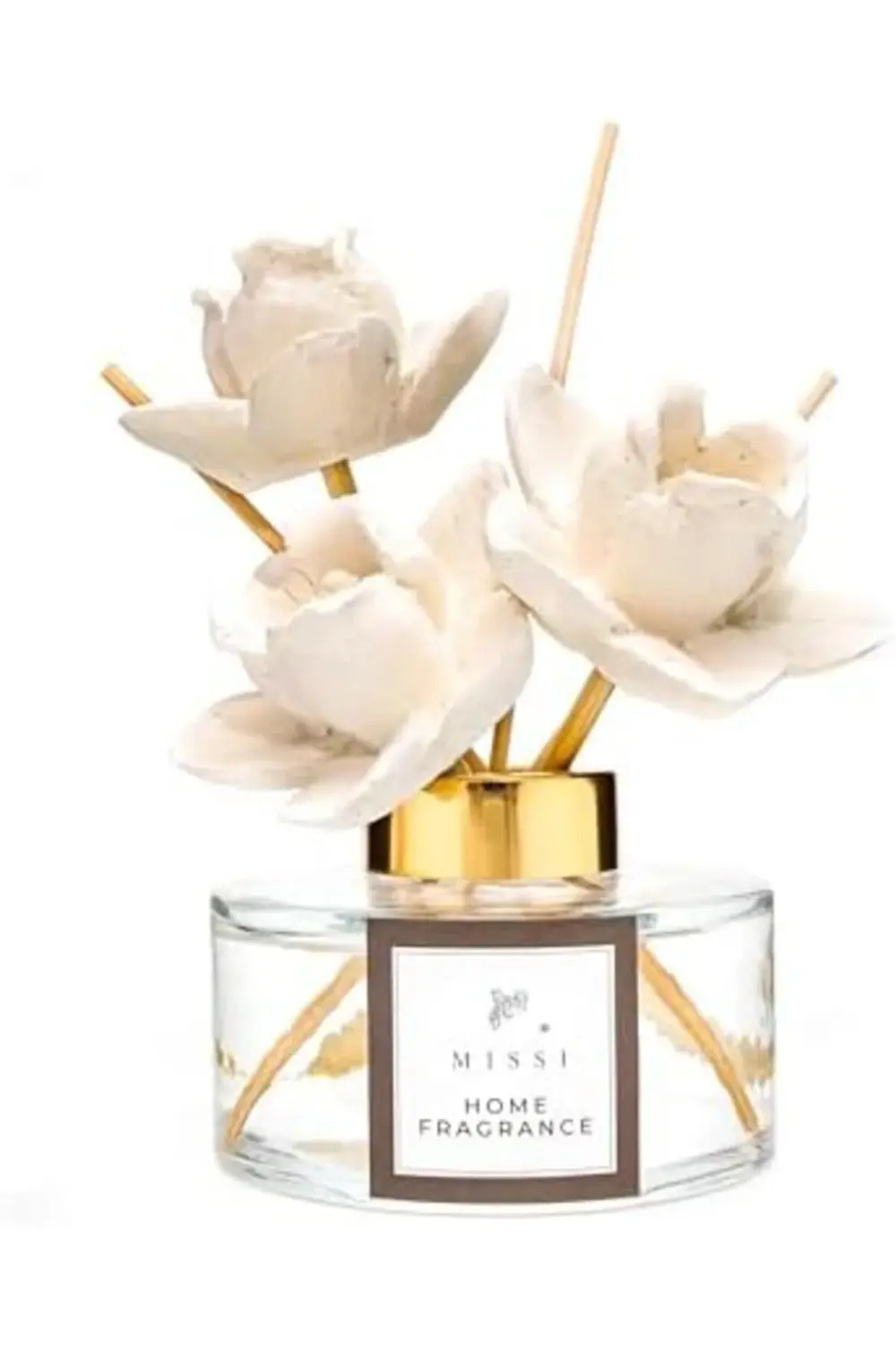 trendyvision Gül Seramik Taşlı 10'lu Doğal Bambu Kamış Seti buyfl