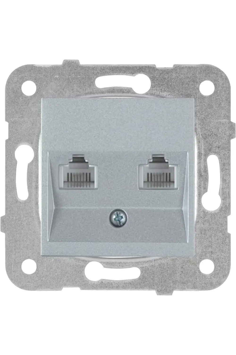 trendyvision / Gümüş İkili Nümeris CAT3 Mekanizma ve Düğme/Kapak