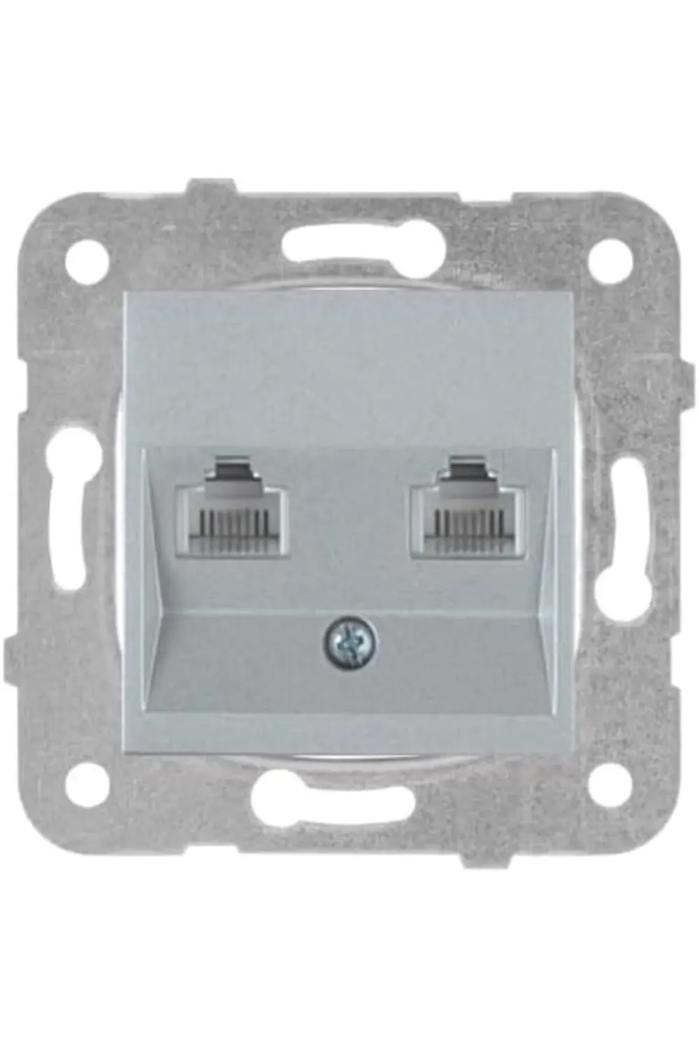 trendyvision / Gümüş İkili Nümeris CAT3 Mekanizma ve Düğme/Kapak