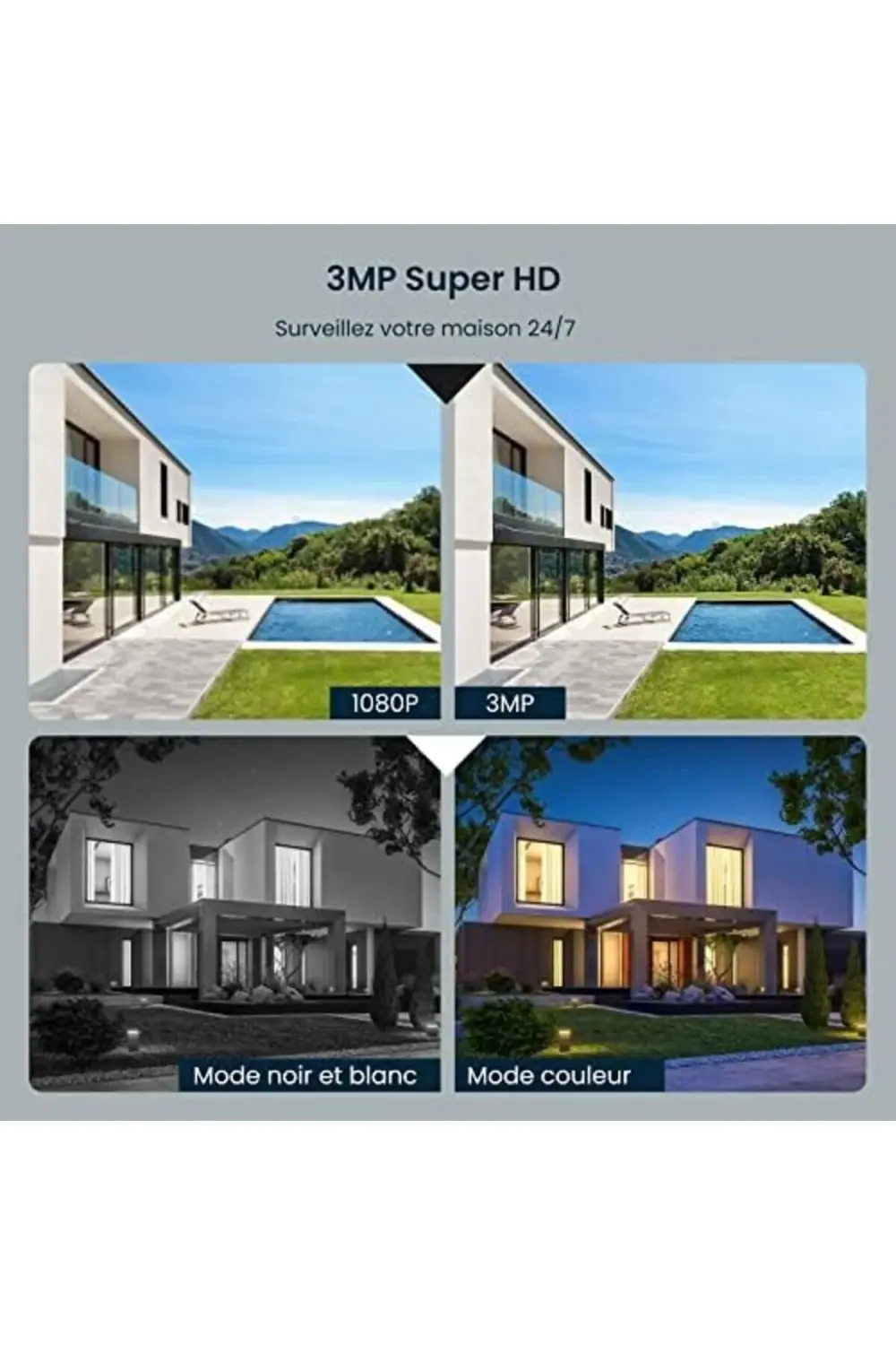 trendyvision Güvenlik Kamerası Dış WLAN 2K, 3MP WLAN IP Kamera, İ