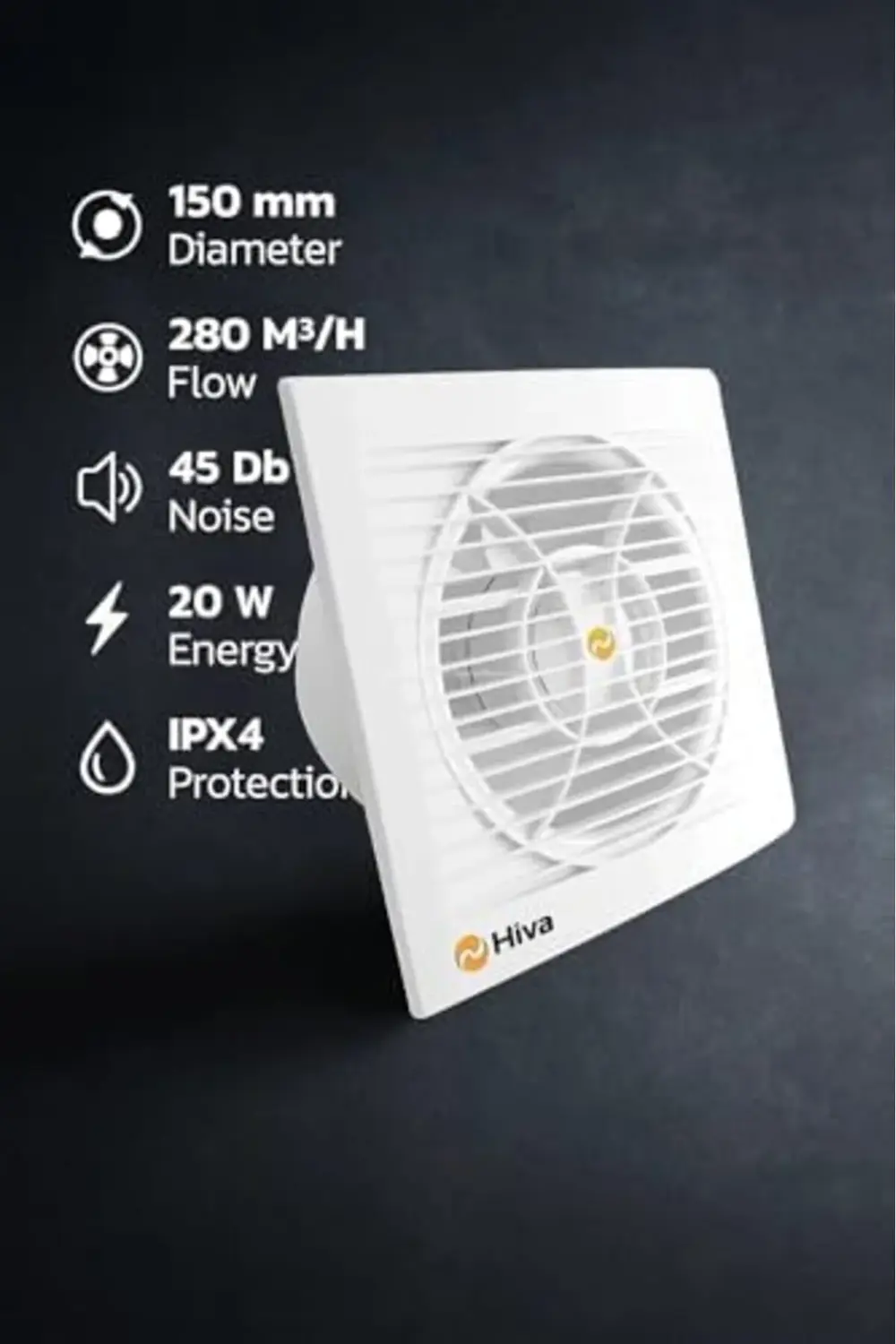 trendyvision Hiva Banyo ve Tuvalet Aspiratörü, 280 M³/H Debi, 45