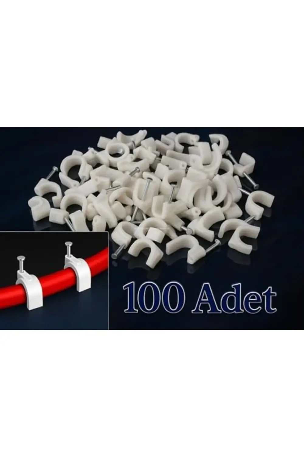 trendyvision Hiva Çelik Çivili Kroşe, Kablo Klipsi, Dayanıklı, Pl