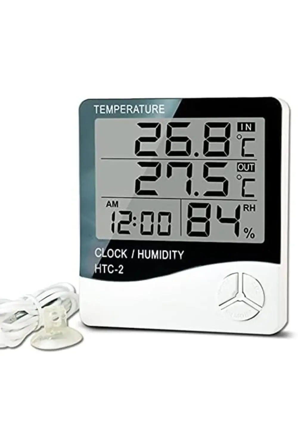 trendyvision HTC-2 Saatli Dijital Termometre ve Nem Ölçer İç ve D