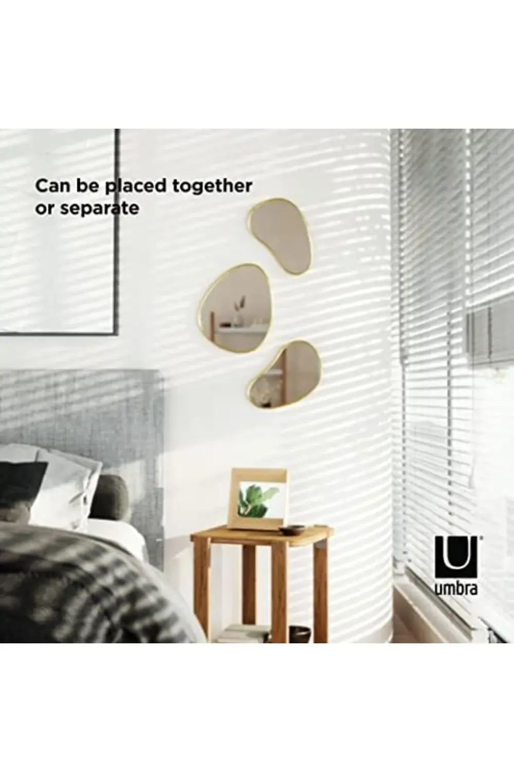 trendyvision Hubba Pebble Duvar Montaj Aynaları, 3'lü Set, Pirinç