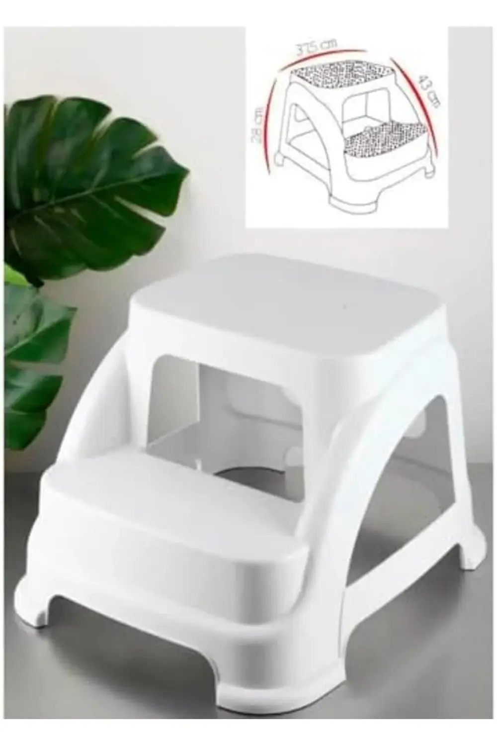 trendyvision İki Basamaklı Kaymaz Tabure - 120 KG Taşıma Kapasite