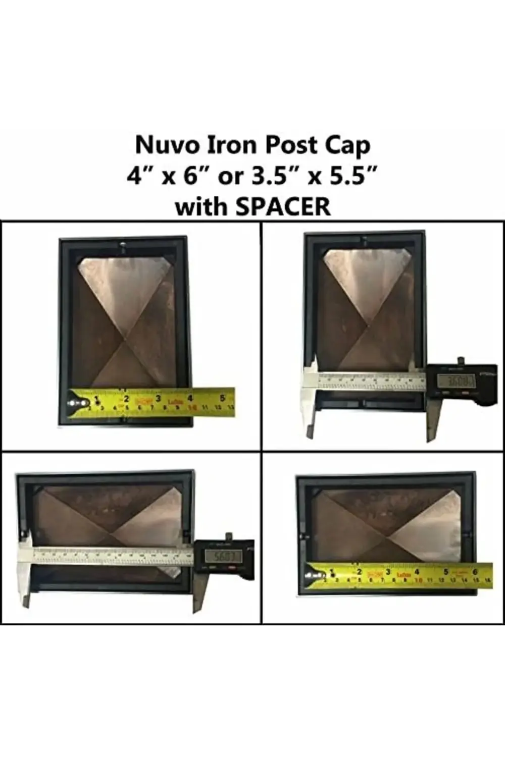 trendyvision Iron Piramit Direk Kapağı, 4" x 6" - Siyah buyflicke