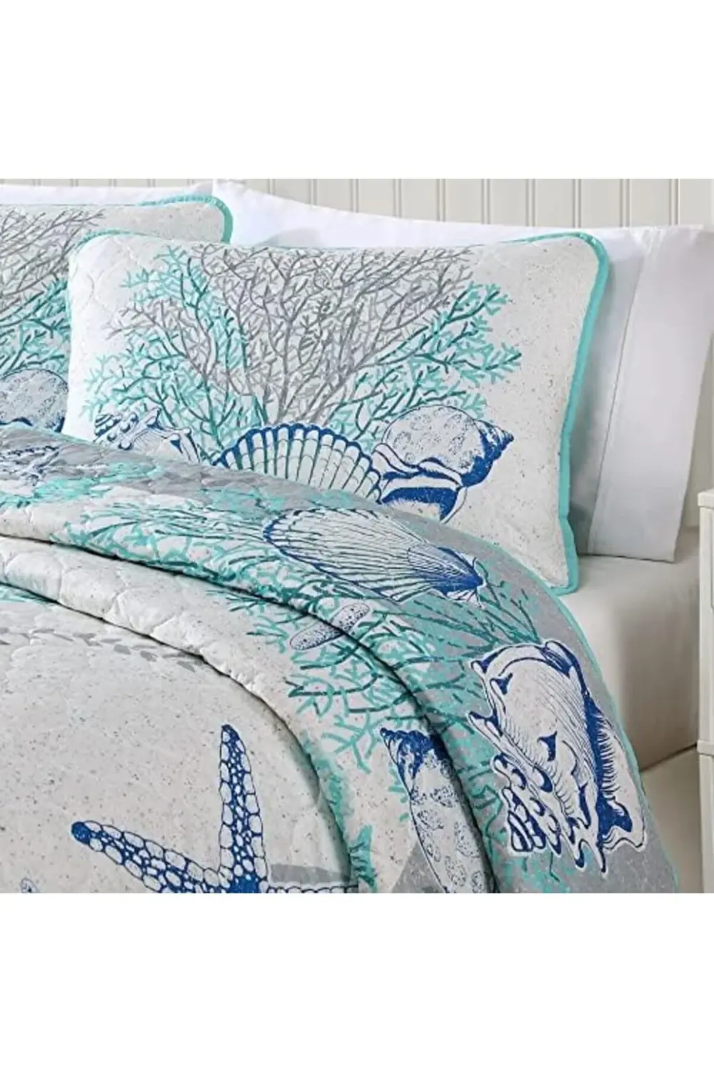 trendyvision Joe Coastal 3 Parça Yorgan Seti,, Beach Delight Aqua