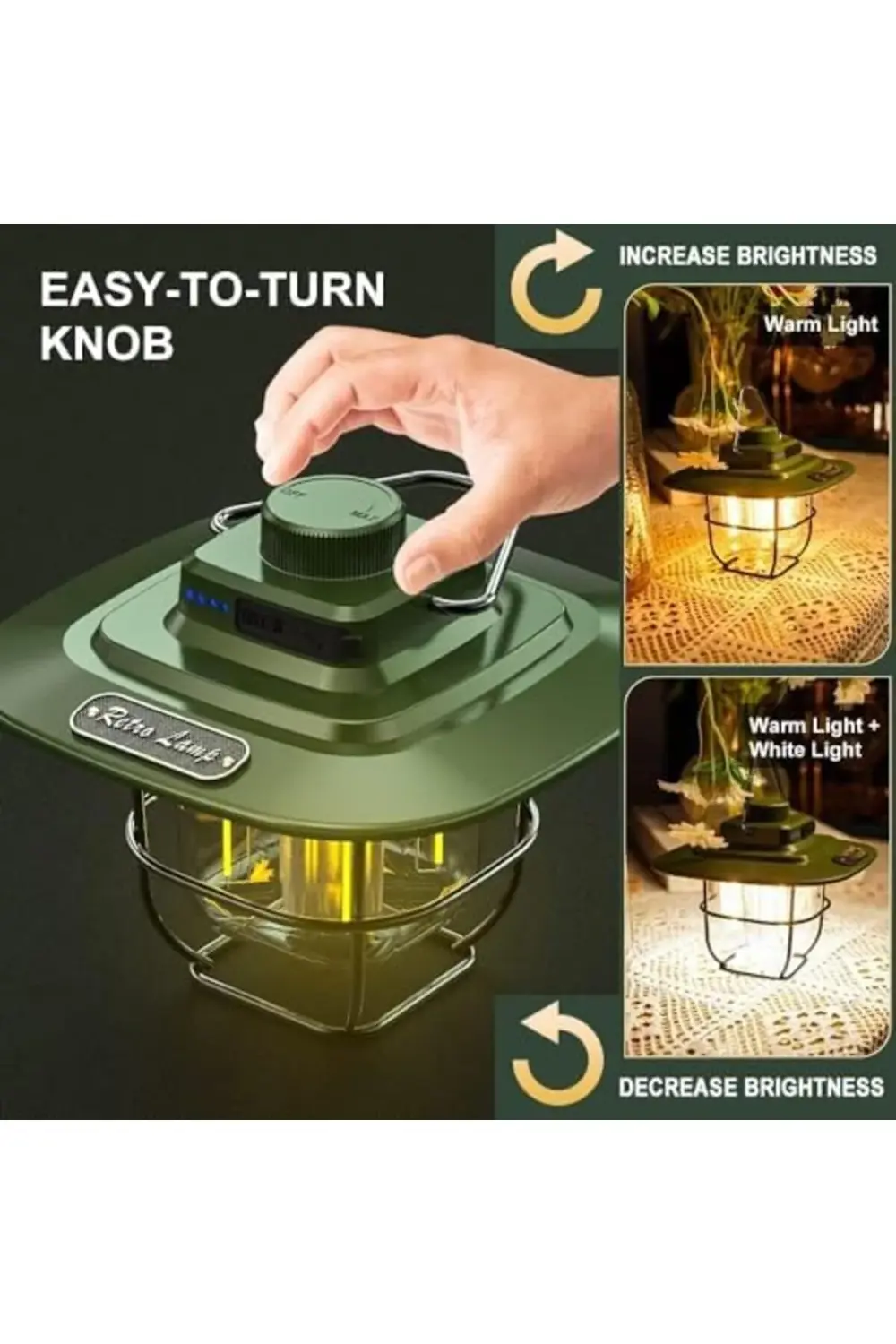 trendyvision Kamp Lambası Feneri LED Kamp Feneri Suya Dayanıklı 5