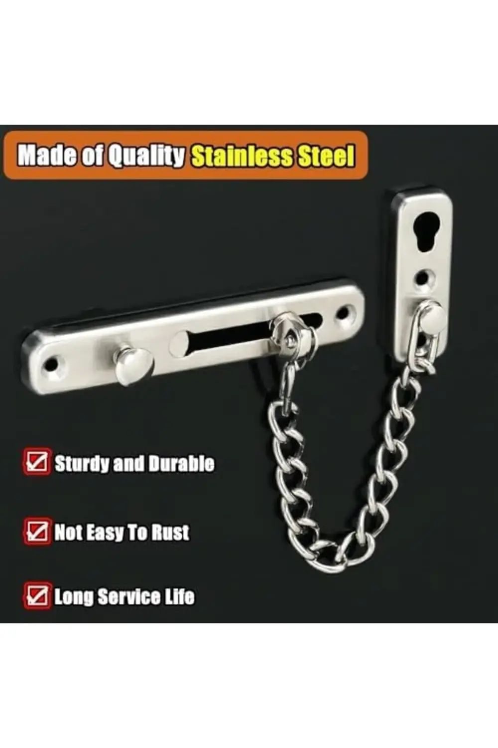 trendyvision Kapı Zincir Kilidi, Siyah Kapı Zincir Kilitleri, Güv