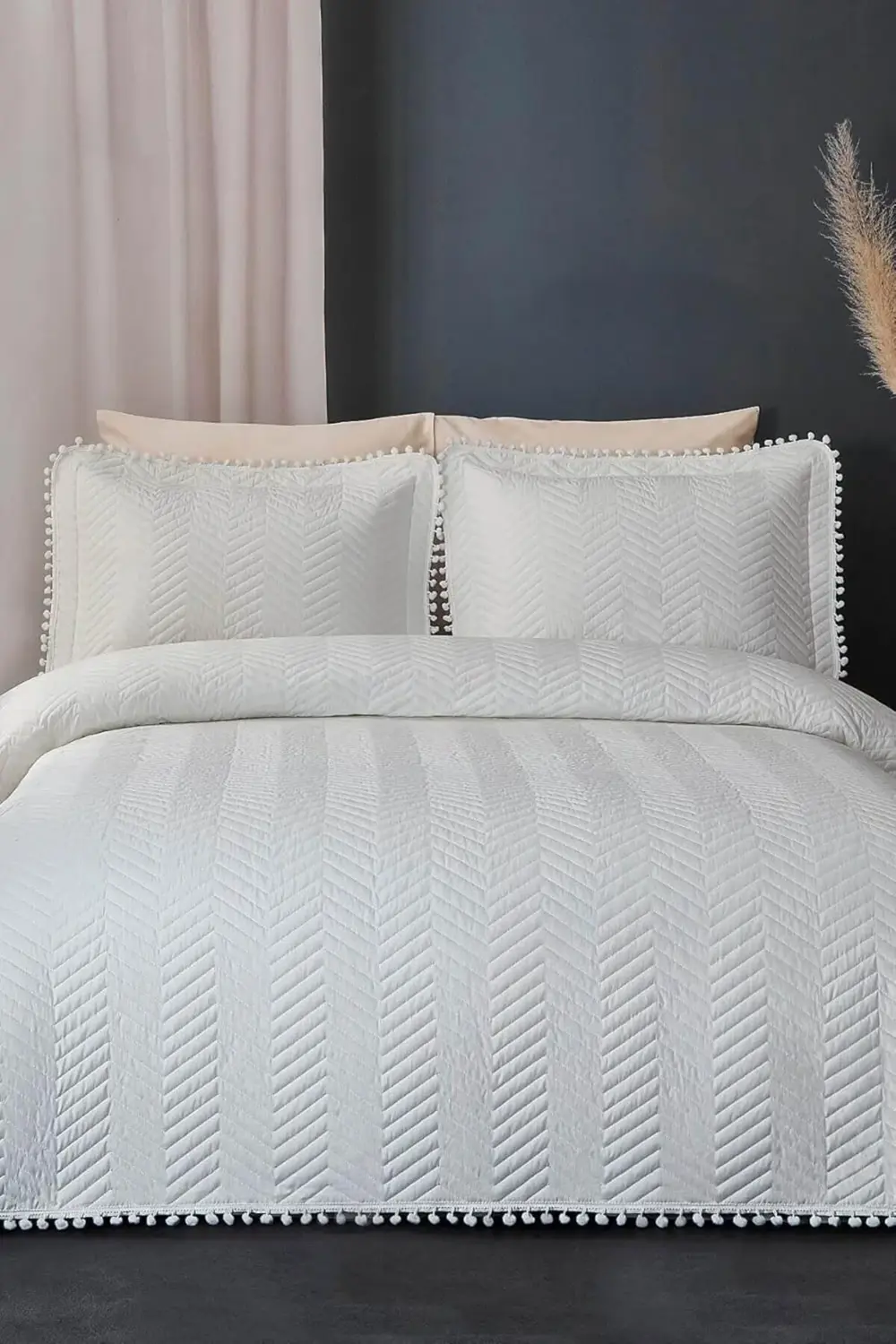 trendyvision Kapitone Tek Kişilik Yatak Örtüsü Krem buyflicker 39