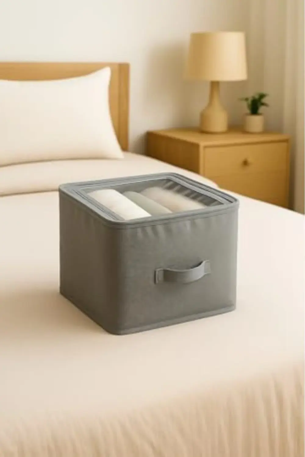 trendyvision Kare Küp Düzenleyici Kutu - 30x30x30 cm Şeffaf Pence