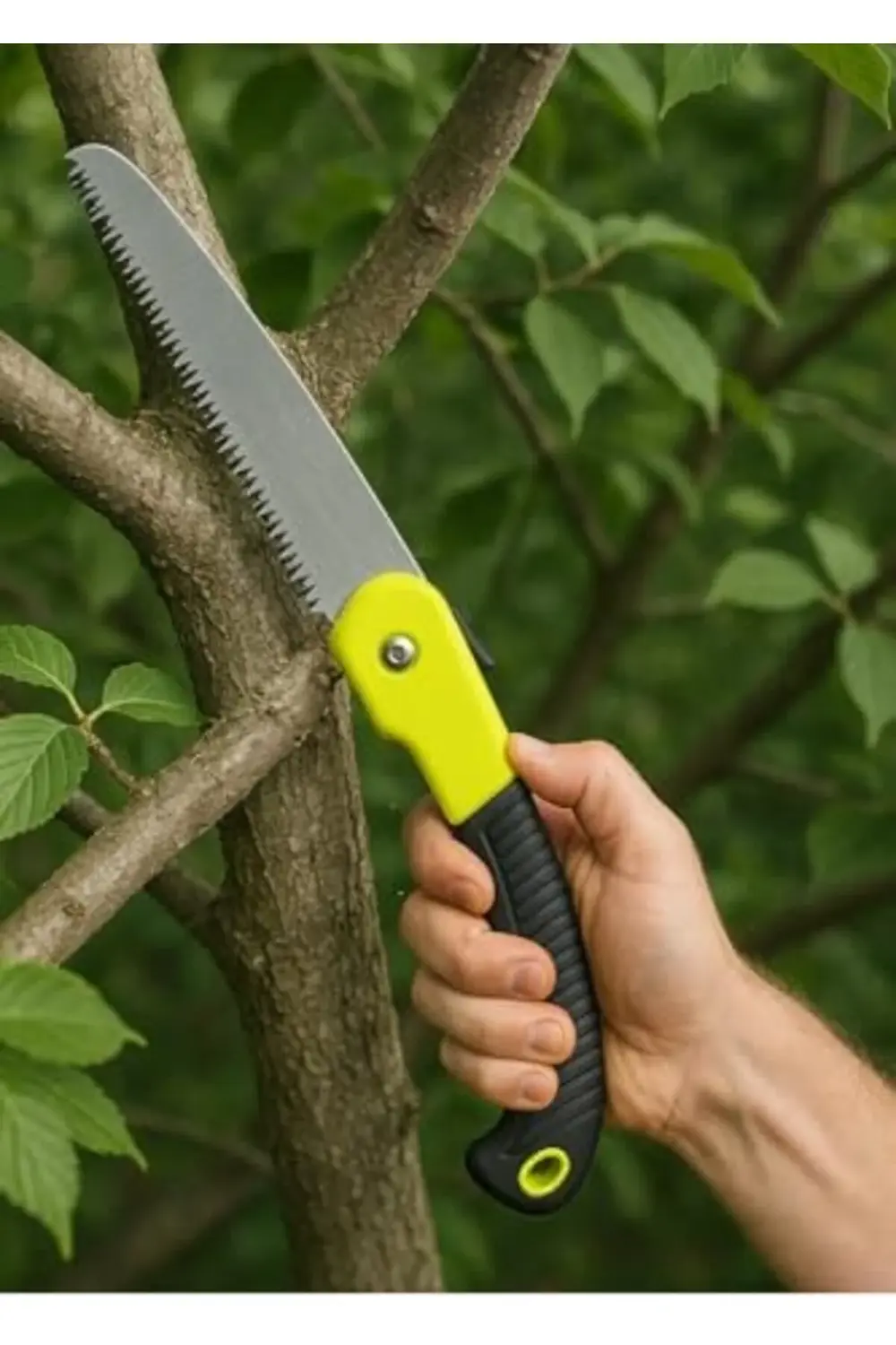 trendyvision Katlanabilir Bahçe Budama Testeresi – Fosforlu Sarı