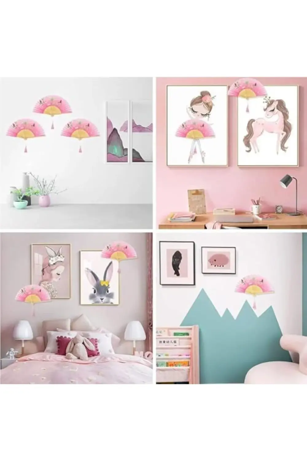 trendyvision Katlanır vantilatör, çiçek desenli katlanabilir el v