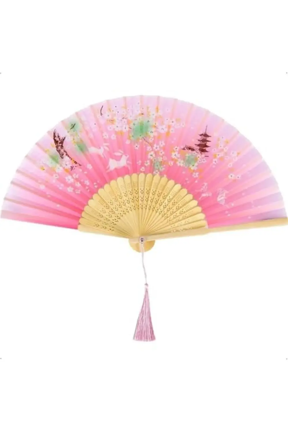 trendyvision Katlanır vantilatör, çiçek desenli katlanabilir el v