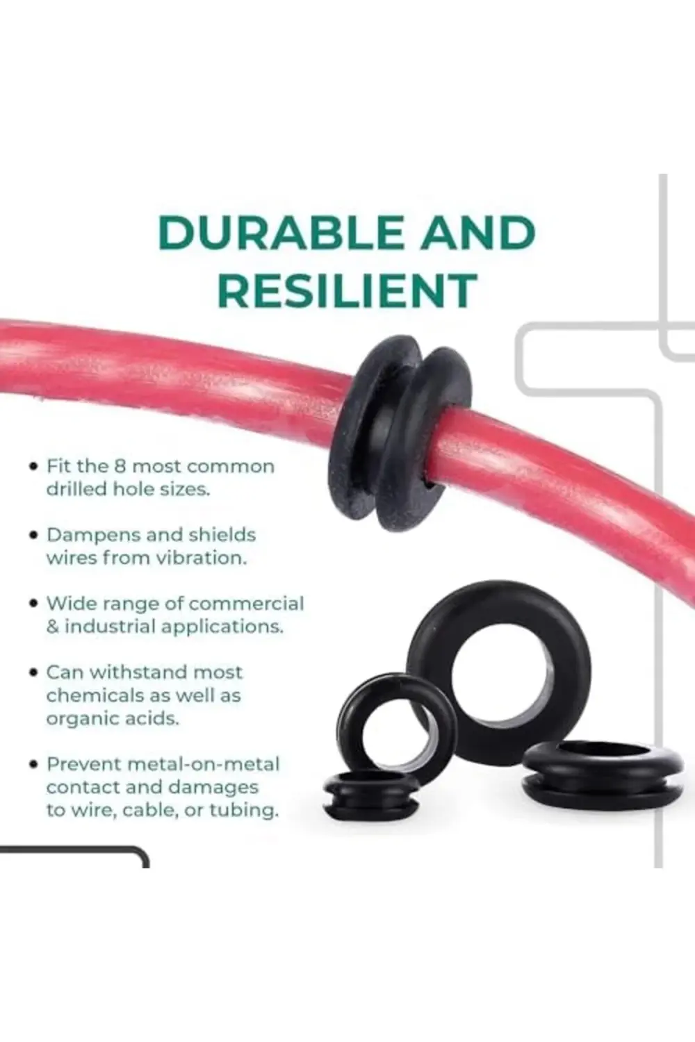 trendyvision Kauçuk Grommet Çeşitleri Seti, 180 Parça 8 Farklı Bo