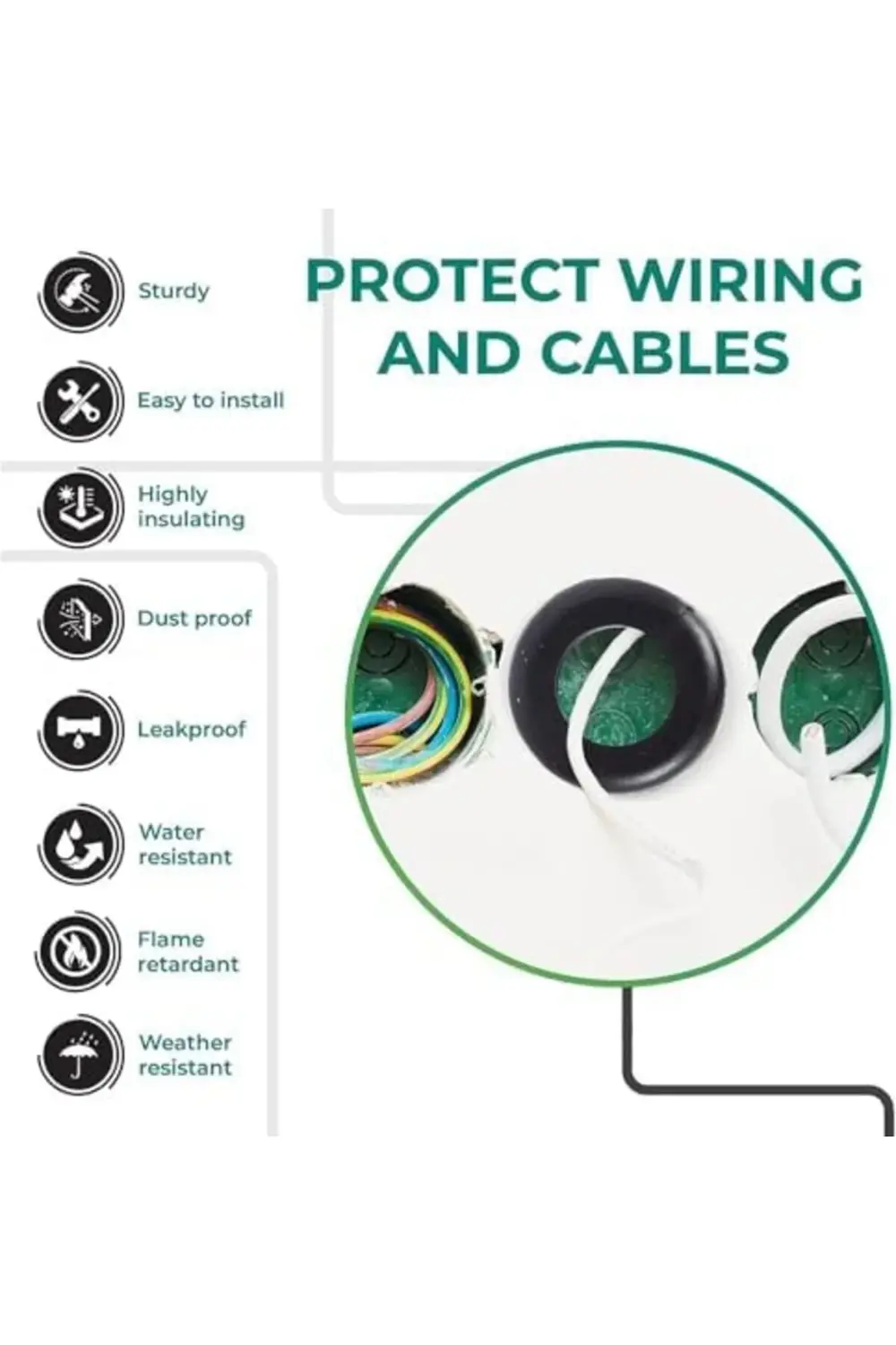 trendyvision Kauçuk Grommet Çeşitleri Seti, 180 Parça 8 Farklı Bo