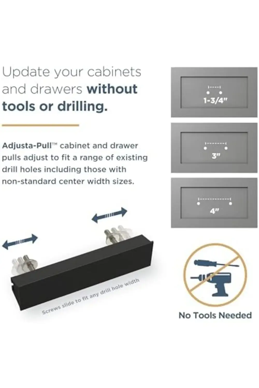 trendyvision Klasik Kıvrımlı Ayarlanabilir Dolap Çekeceği, 2 inç