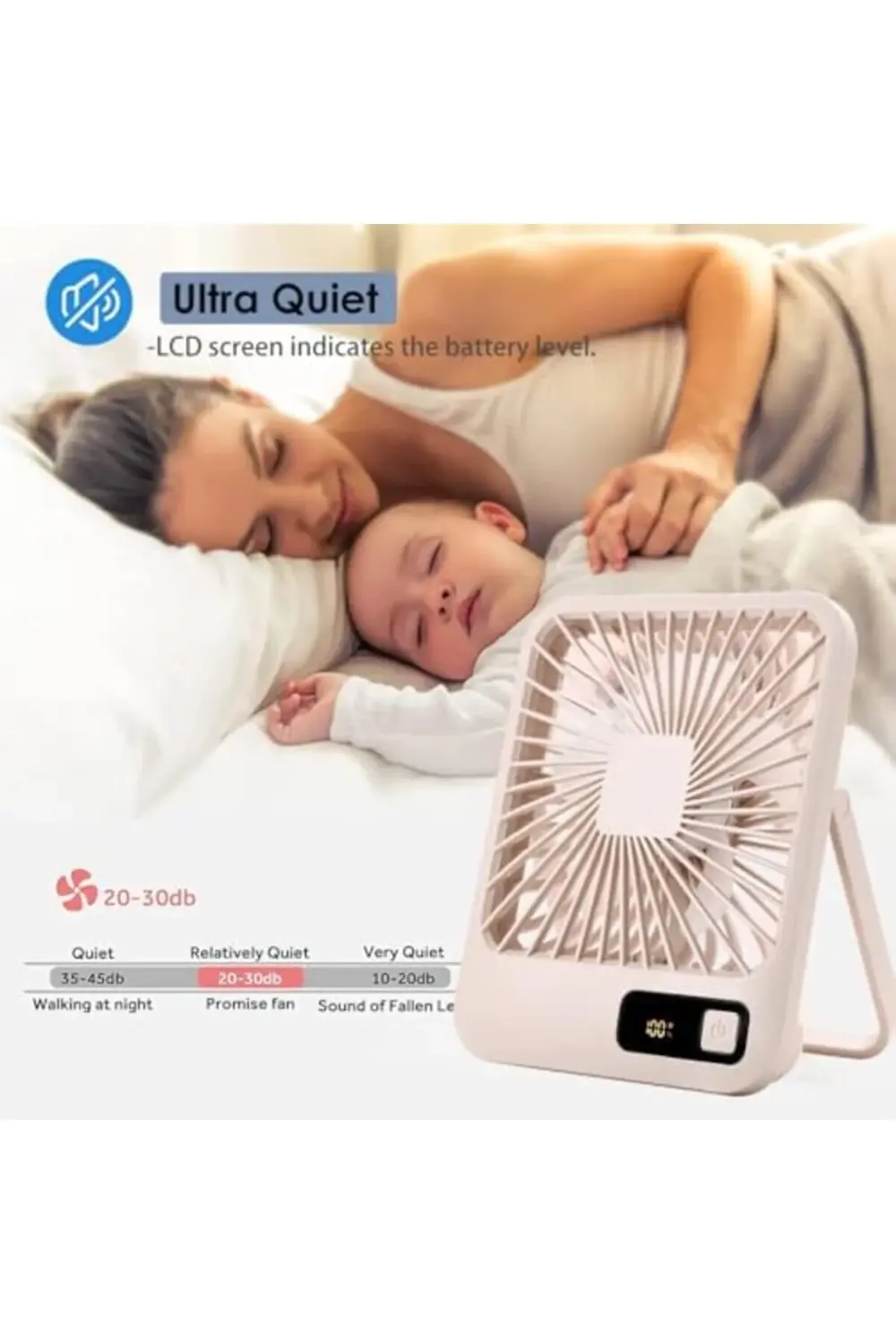 trendyvision Küçük Masa Vantilatörü, Taşınabilir USB Şarj Edilebi