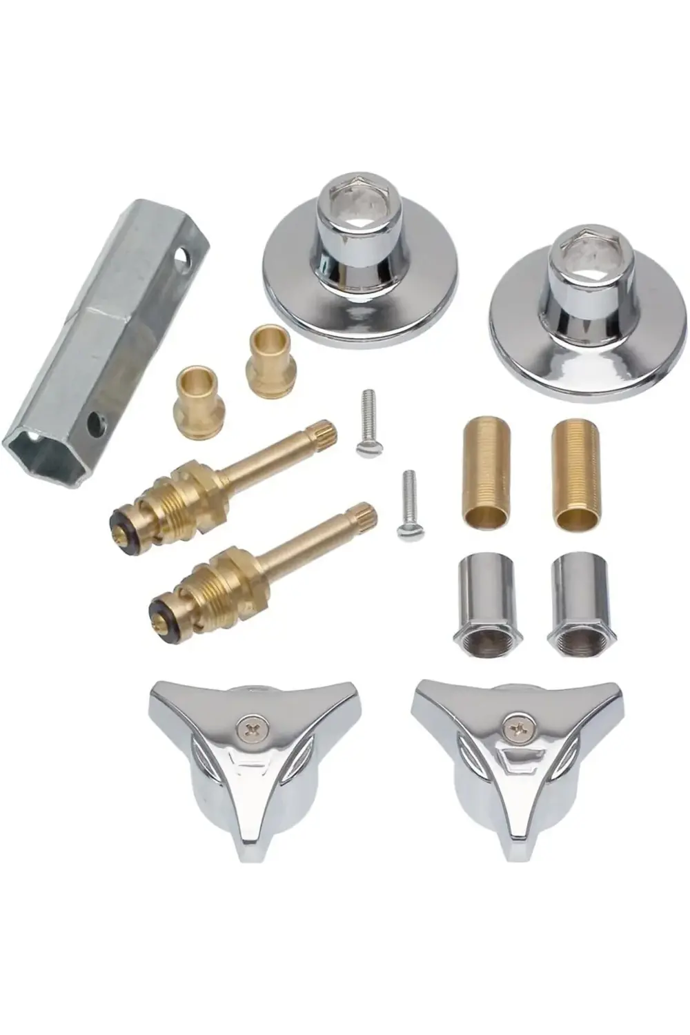 trendyvision Küvet ve Duş 2 Kulplu Tadilat Seti Union , Krom, 1-K