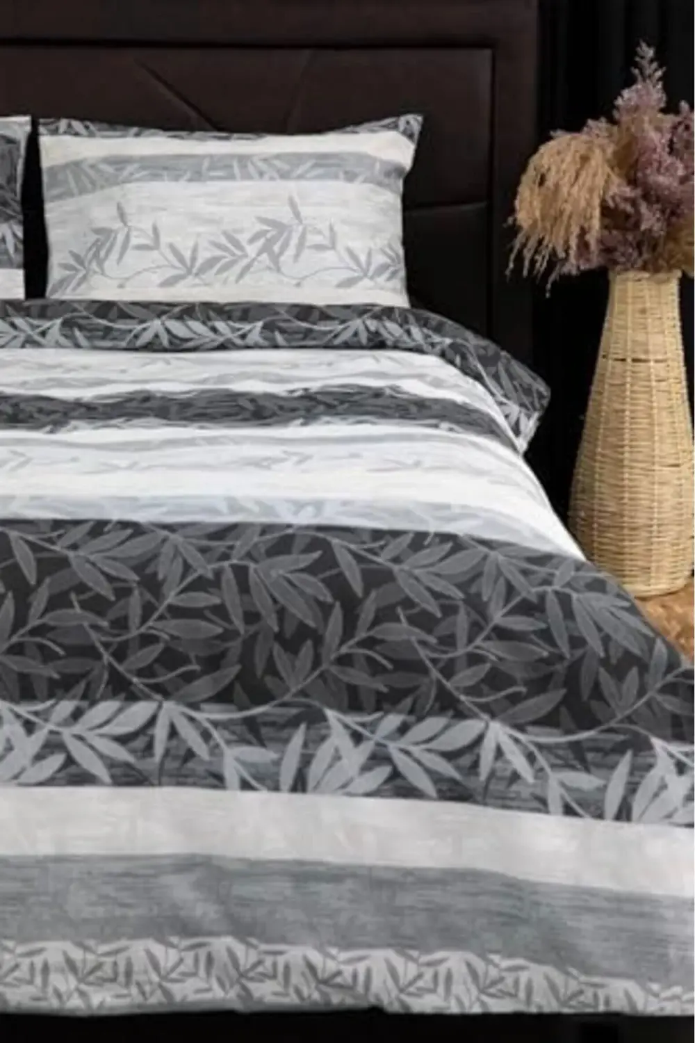 trendyvision Lastikli Çarşaflı Çift Kişilik Nevresim Takımı - Gri