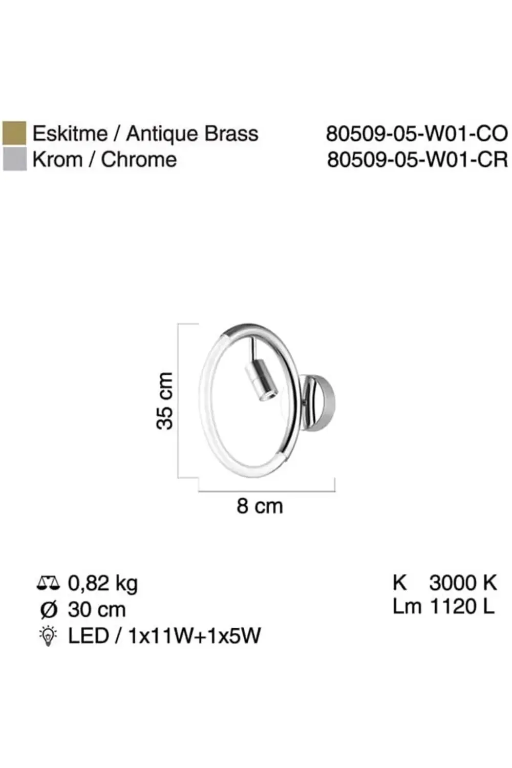 trendyvision LEDLI ESKITME APLIK 12W+5W 3000K buyflicker 395519