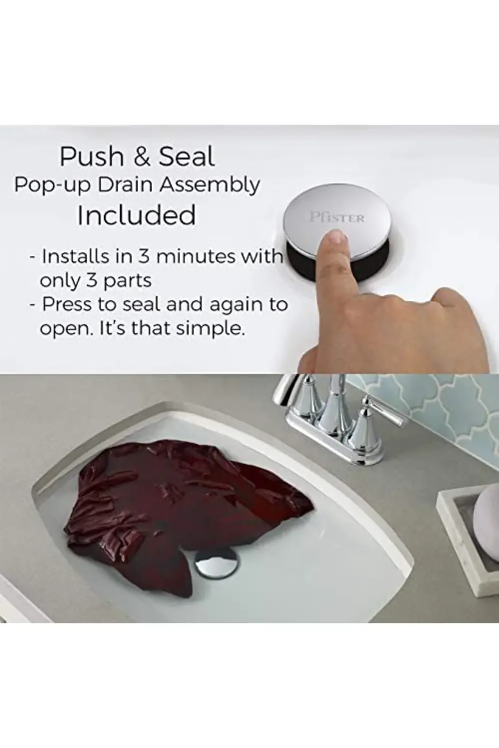 trendyvision LF048PDCC Pasadena Parlak Krom 2 Saplı 4 İnç Banyo B