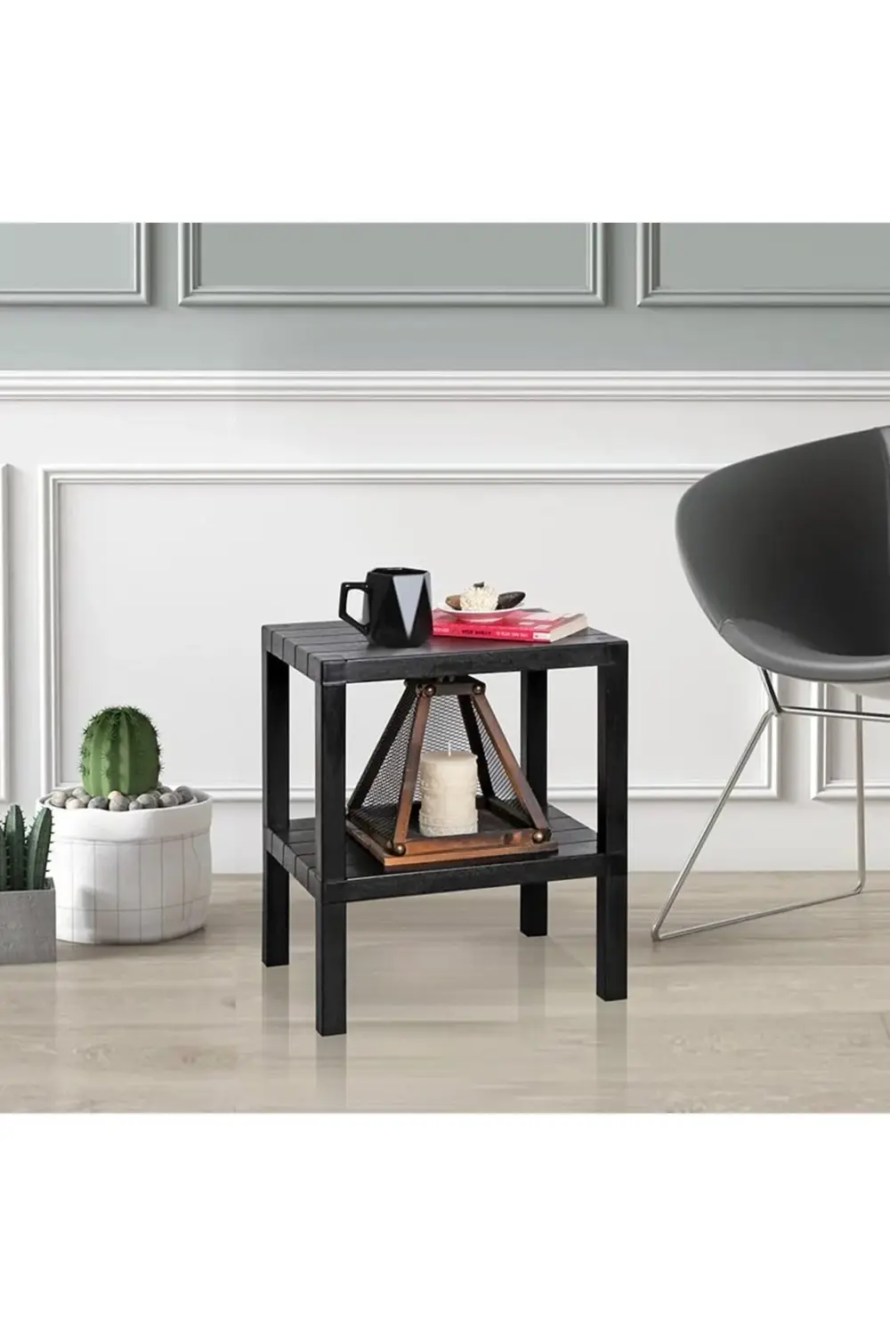 trendyvision Life 2 Katlı Plastik Siyah Banyo Mutfak Rafı MIT1055