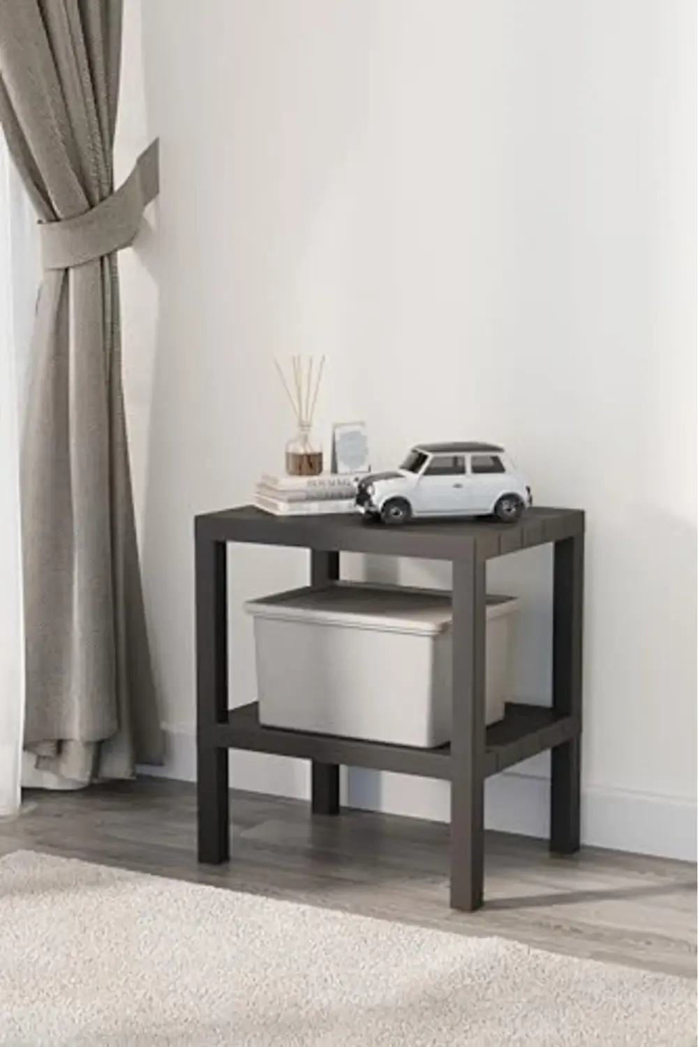 trendyvision Life 2 Katlı Plastik Siyah Banyo Mutfak Rafı MIT1055