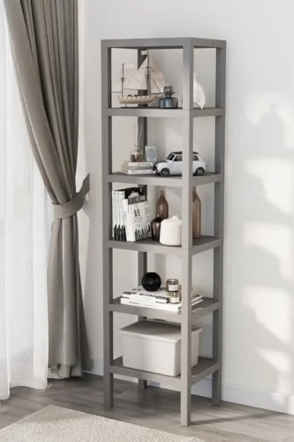 trendyvision Life 6 Katlı Plastik Gri Banyo Mutfak Rafı MIT1046 b