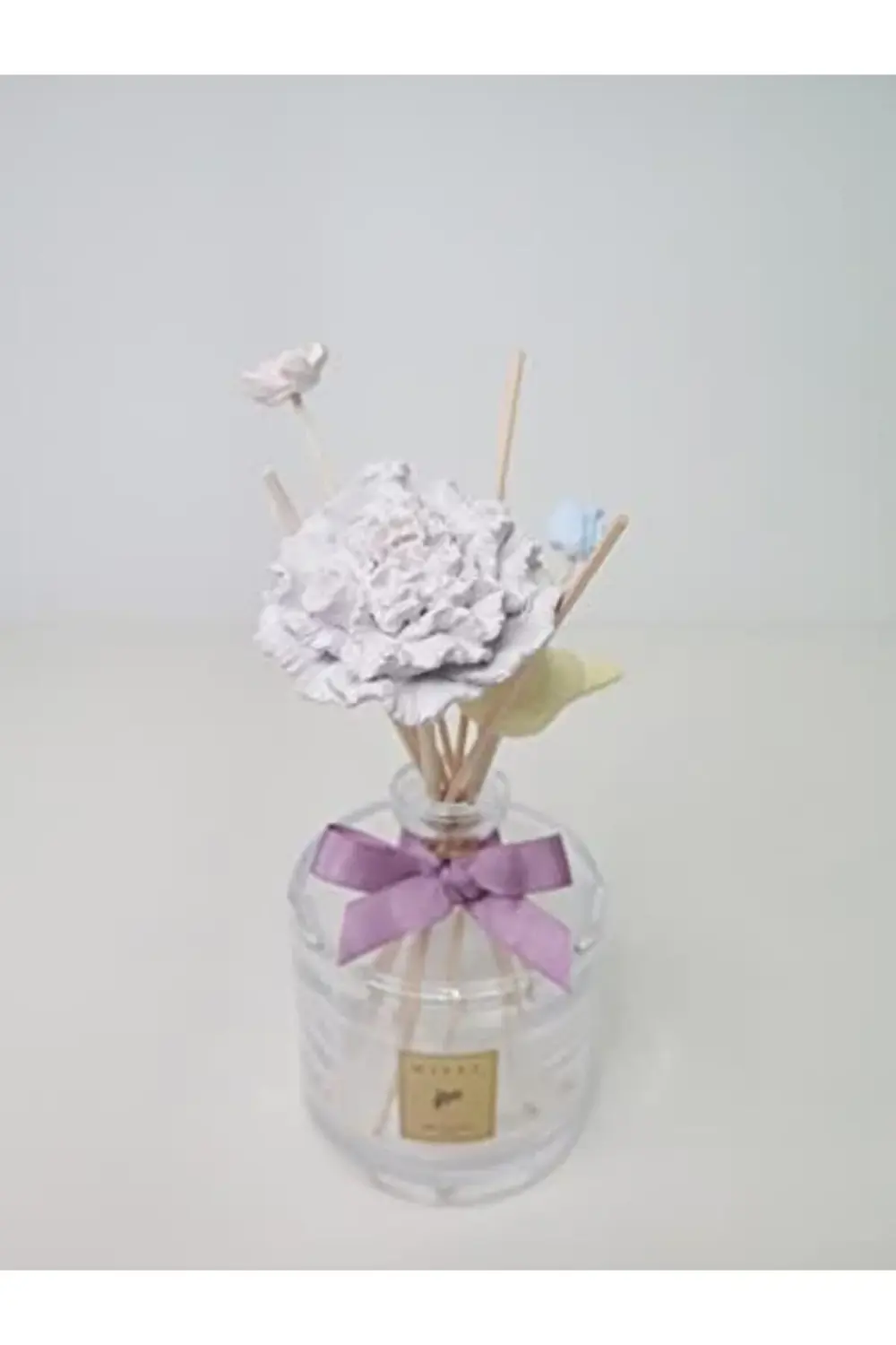 trendyvision LİLA KARIŞIK ÇİÇEK VE KUŞ TAŞLI 10'LU DOĞAL BAMBU KA