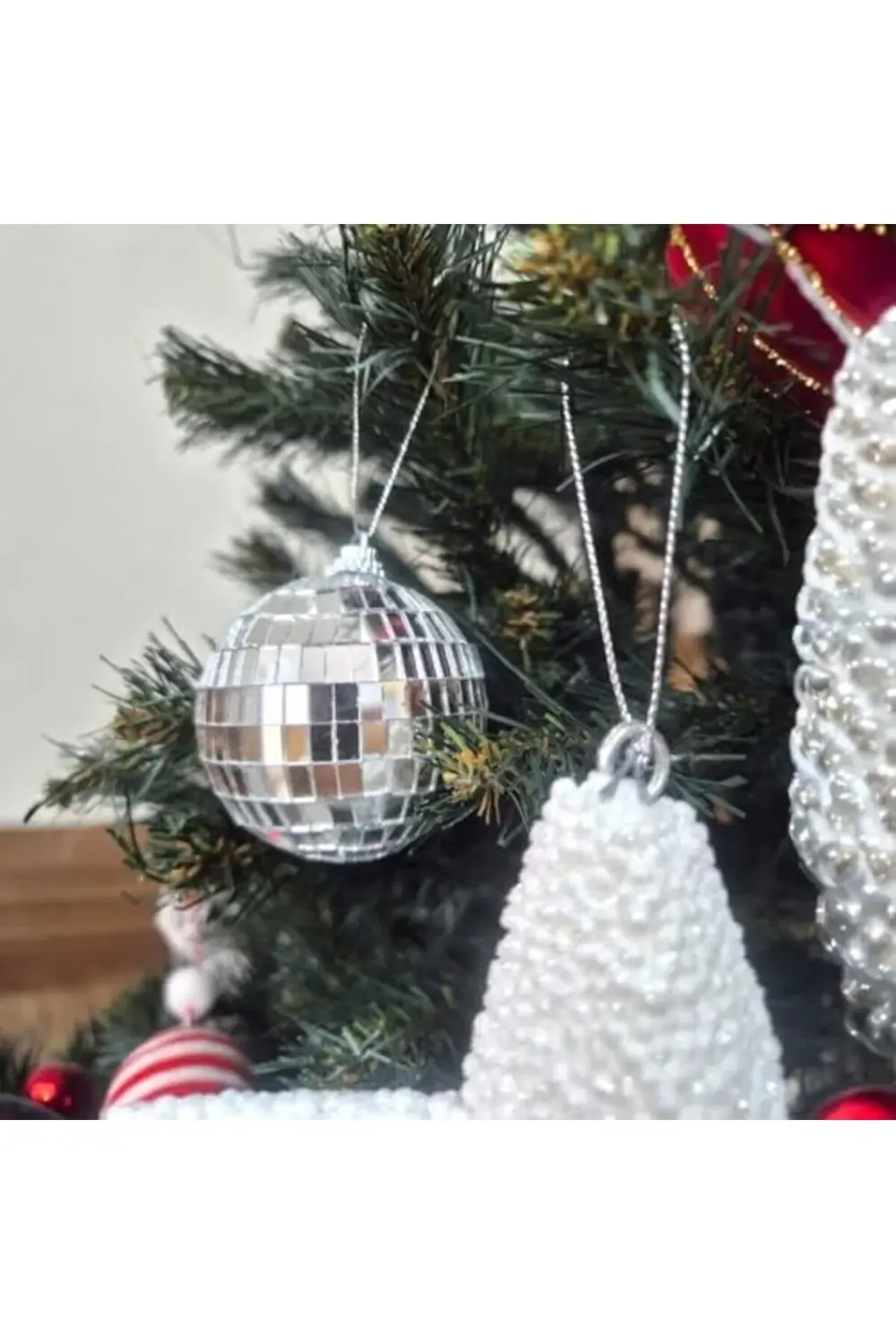 trendyvision LÜKS YILBAŞI PARLAK DİSKO TOPU 6CM GÜMÜŞ 6LI AST7021