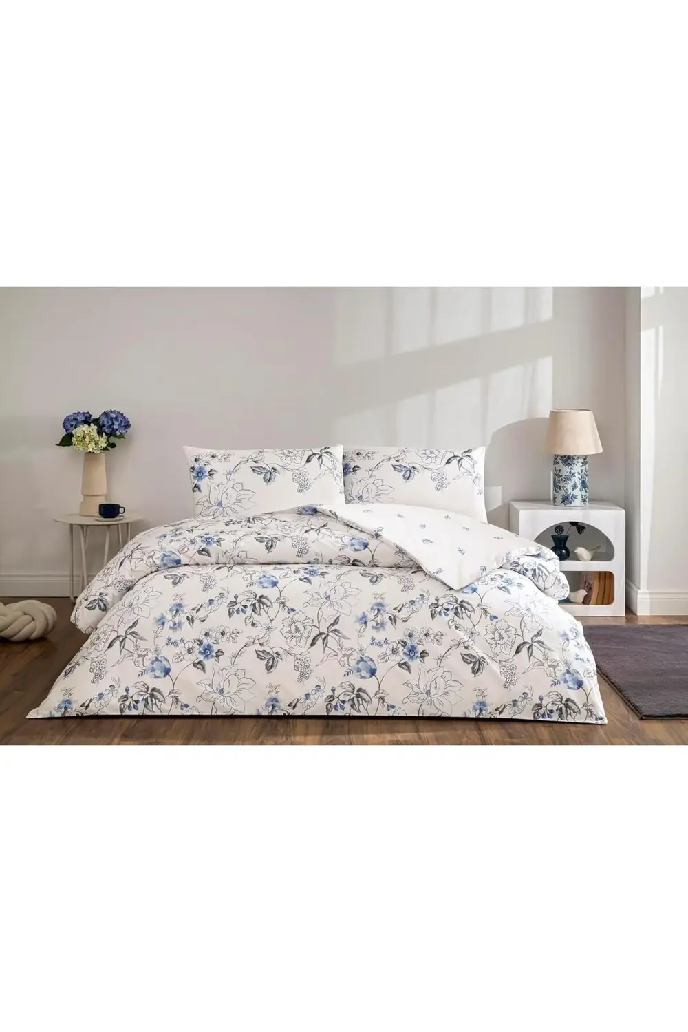 trendyvision Luna Standart Pamuk Nevresim Takımı, Mavi, Çift Kişi