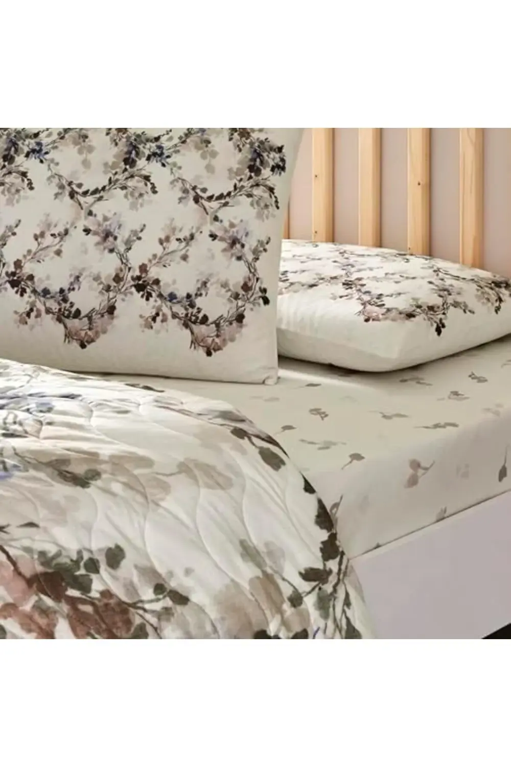 trendyvision Mariah Standart Pamuk Nevresim Takımı, Kremrengi, Çi