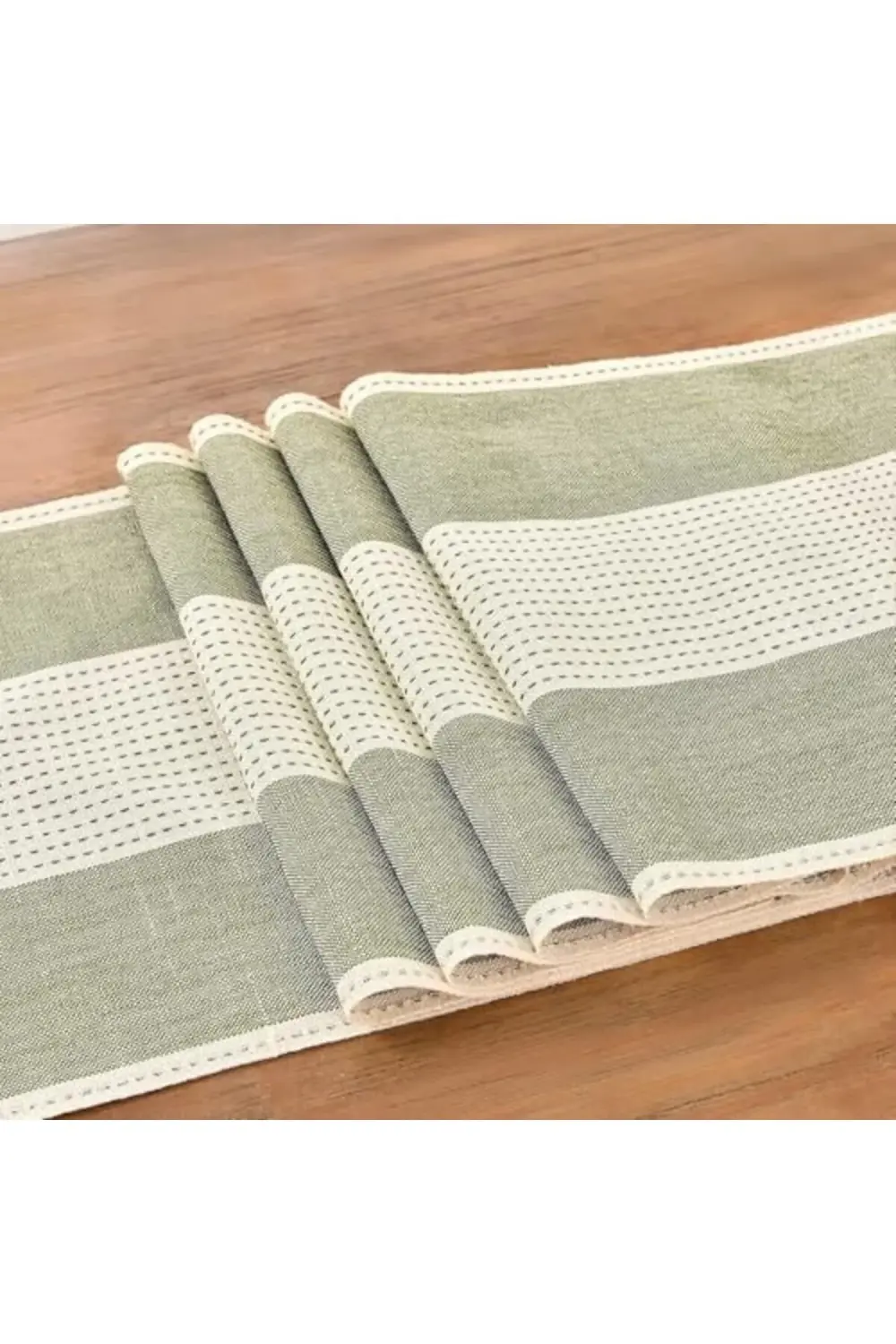 trendyvision Masa Örtüsü, 13x72 İnç Adaçayı Yeşili Masa Örtüsü, Ç